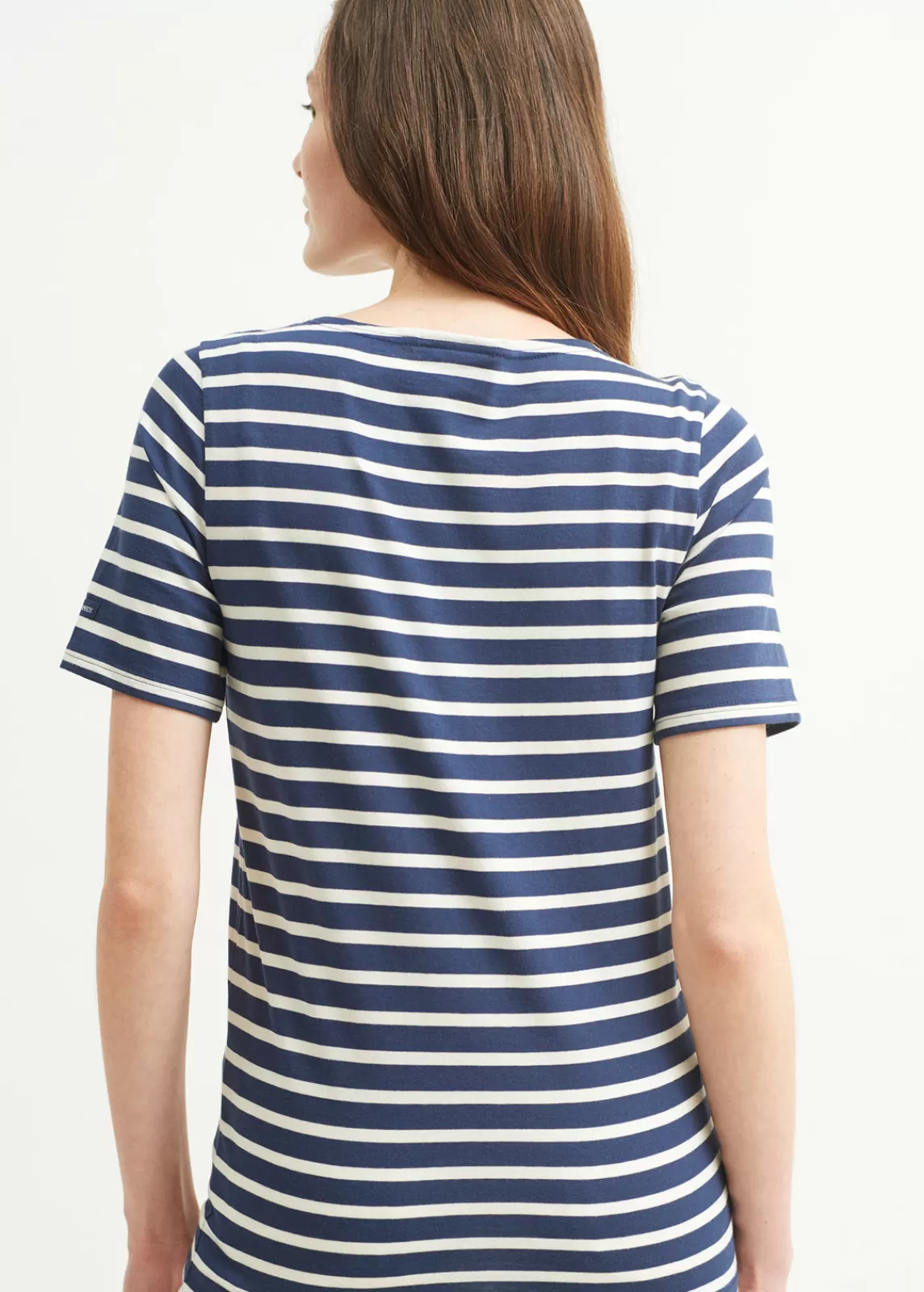 Sailor Striped Shirts>Saint James Levant short sleeve striped sailor shirt MARINE/ECRU