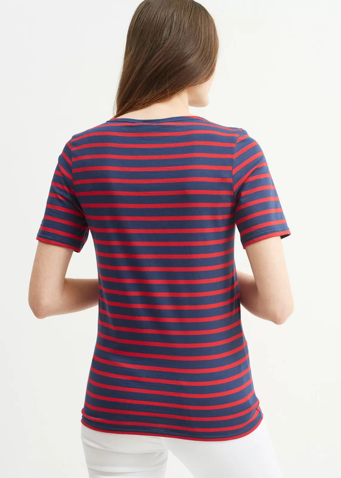 Sailor Striped Shirts>Saint James Levant short sleeve striped sailor shirt MARINE/TULIPE