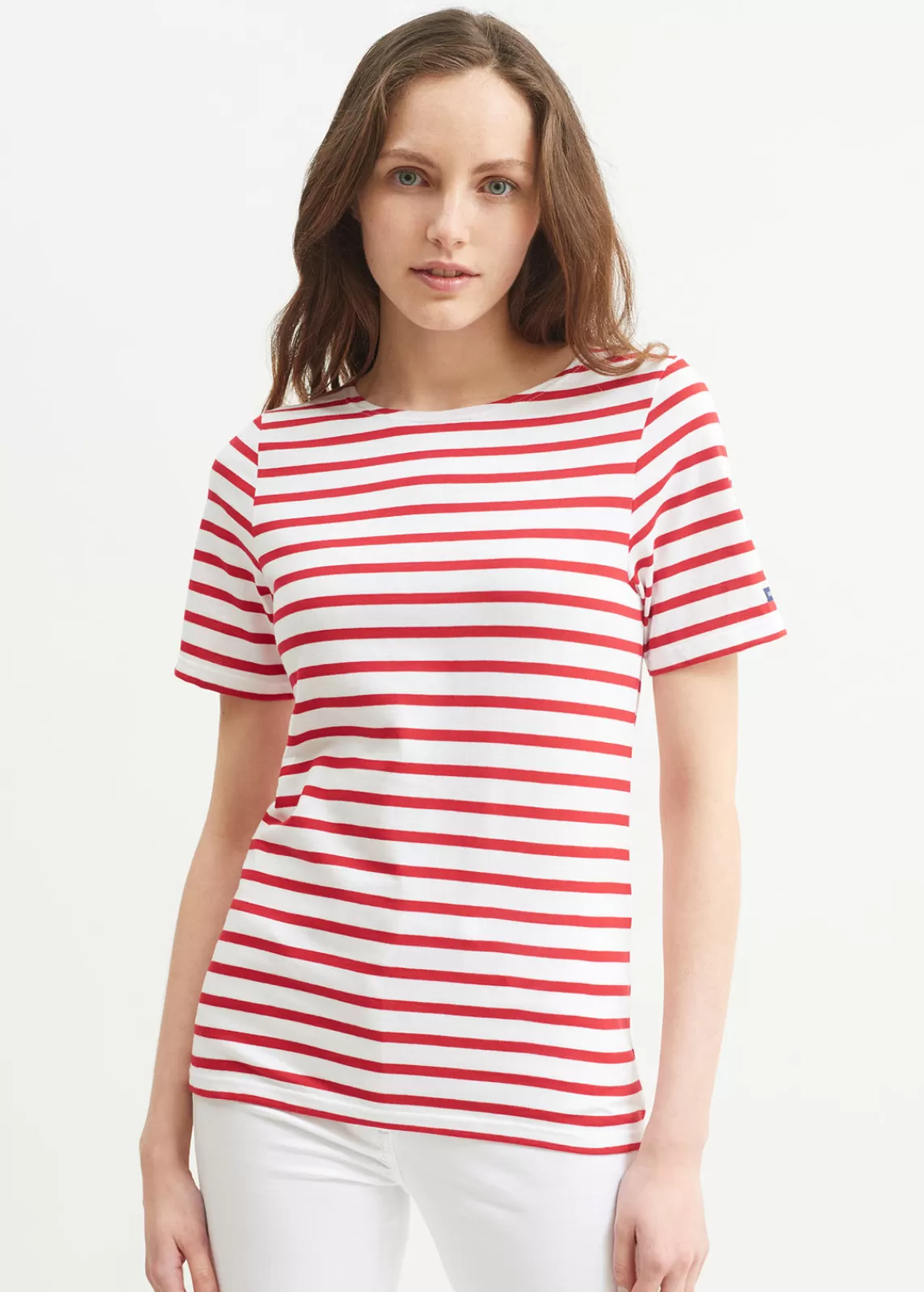 Sailor Striped Shirts>Saint James Levant short sleeve striped sailor shirt NEIGE/TULIPE