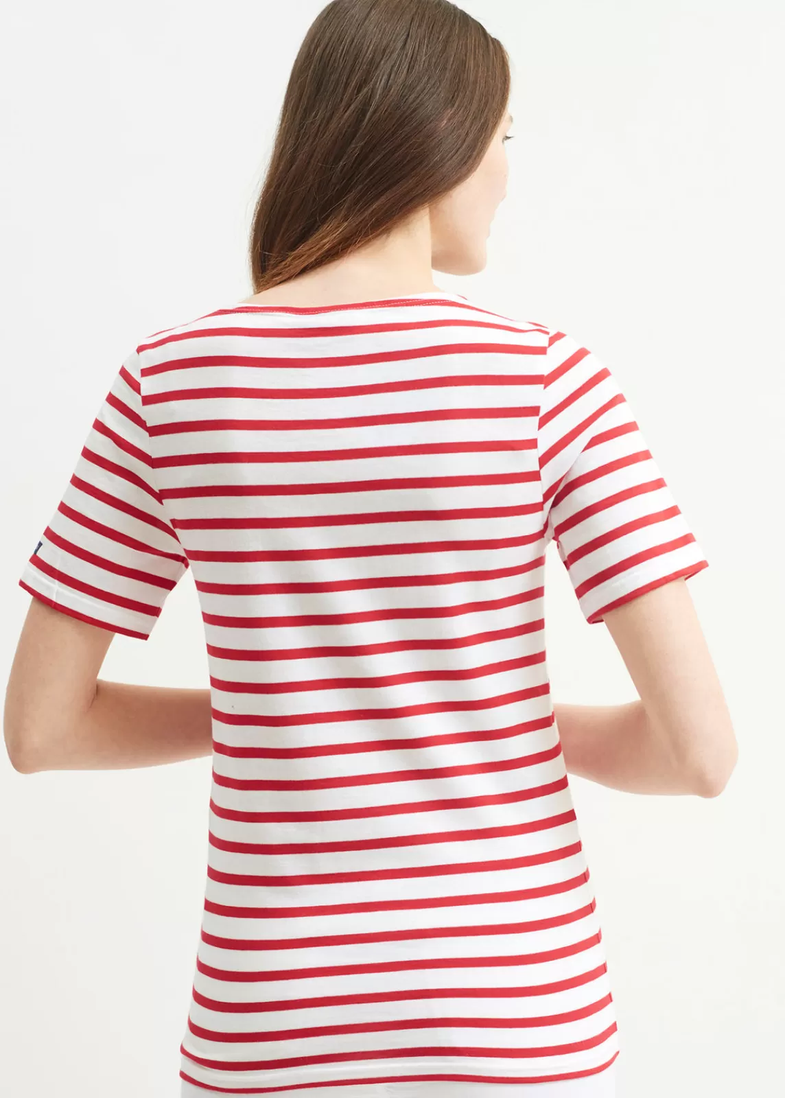 Sailor Striped Shirts>Saint James Levant short sleeve striped sailor shirt NEIGE/TULIPE