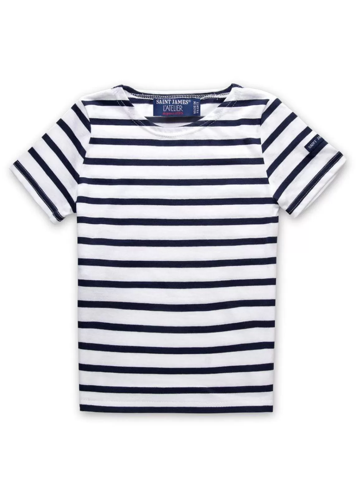 Sailor Striped Shirts>Saint James Levant striped t-shirt for kids NEIGE/MARINE