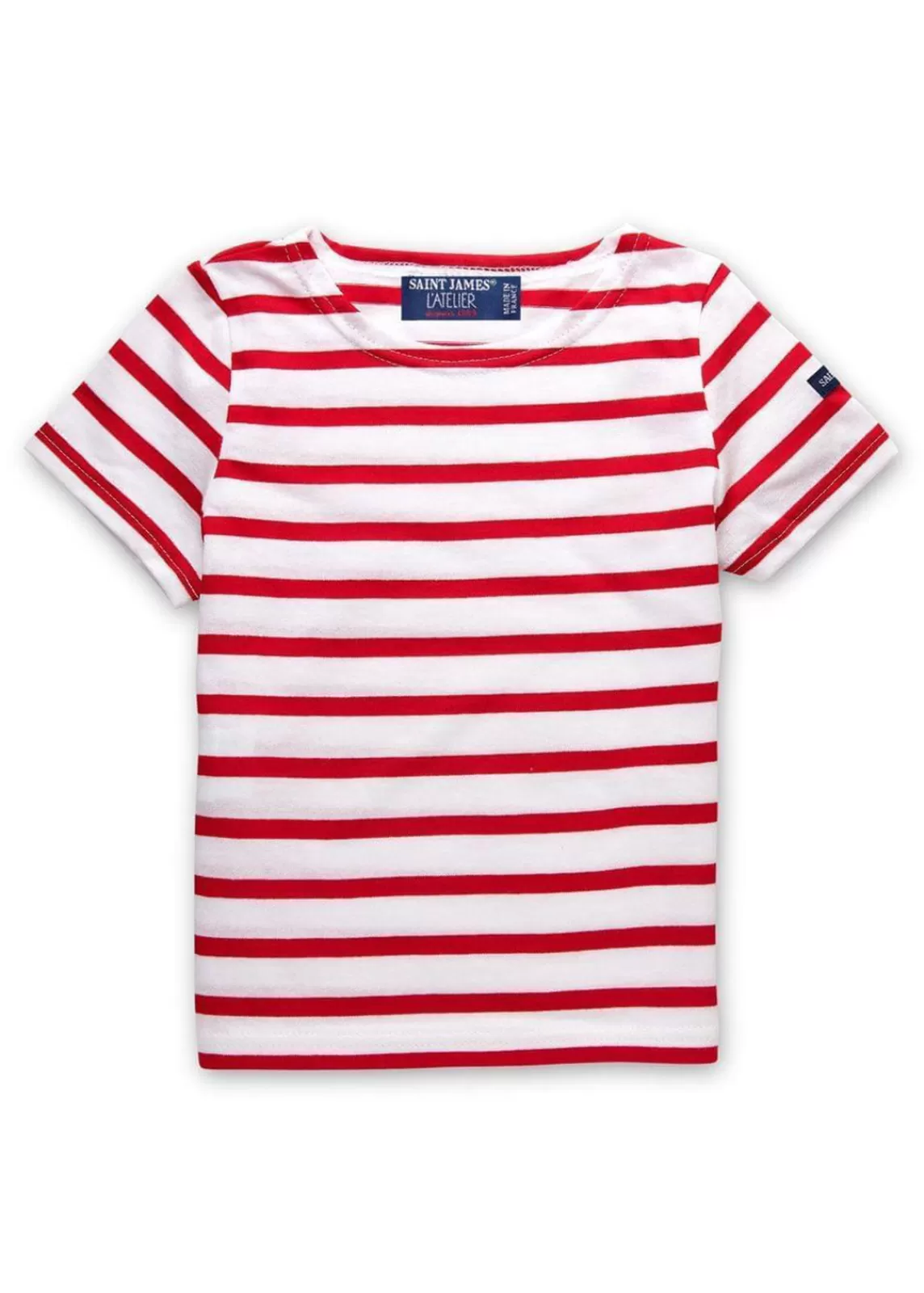 Sailor Striped Shirts>Saint James Levant striped t-shirt for kids NEIGE/TULIPE