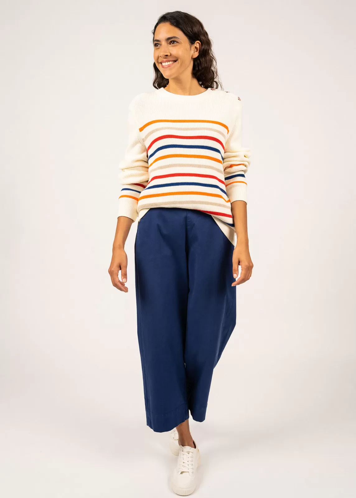 Sailor Jumpers>Saint James Locmaria cotton sailor jumper ECUME/ORANGE/GITANE/TULIPE/PLAGE