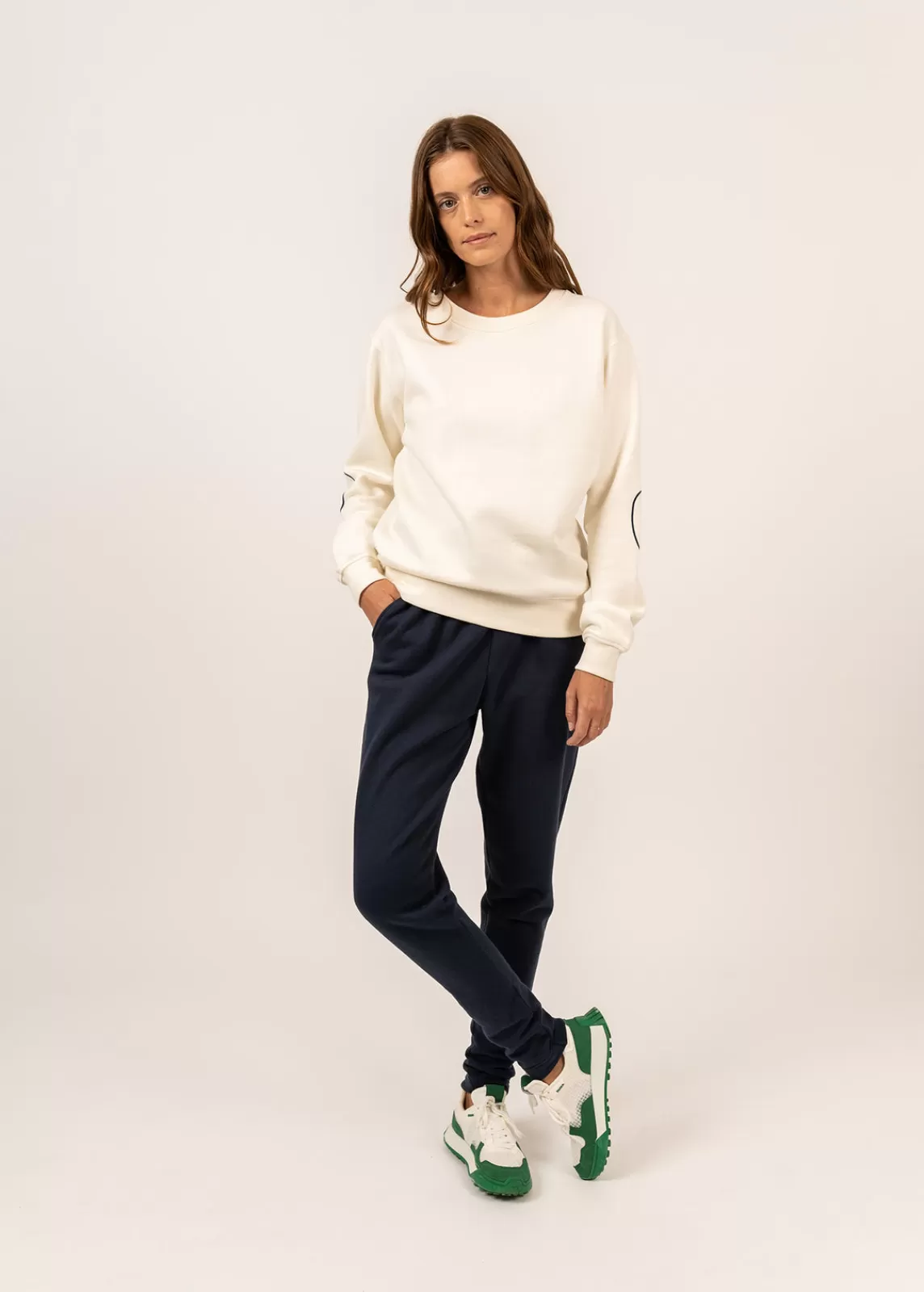 Jumpers, Cardigans, Jackets>Saint James Lola cotton sweatshirt ECUME/MARINE