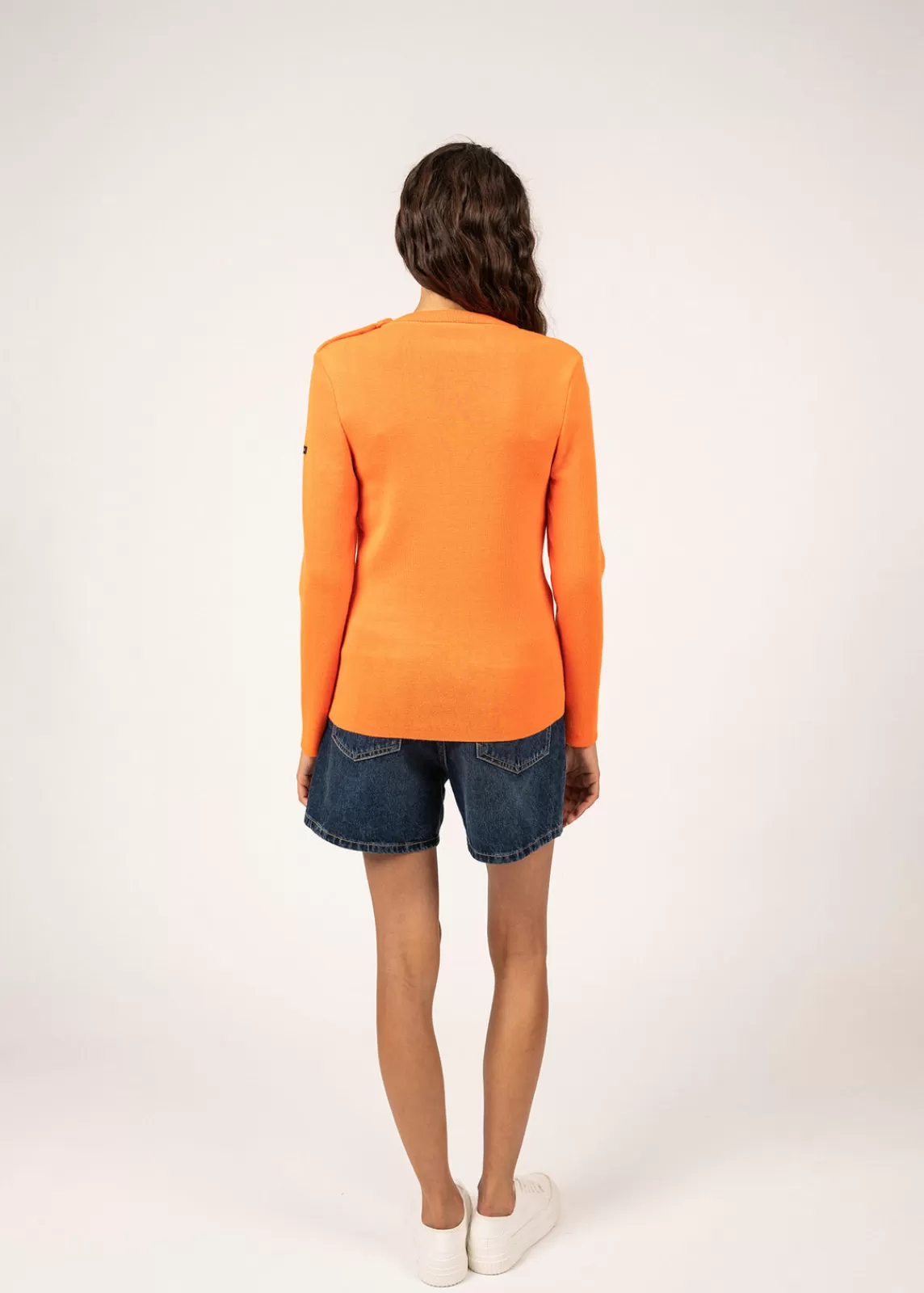 Sailor Jumpers>Saint James Marée authentic sailor jumper ORANGEFLUO