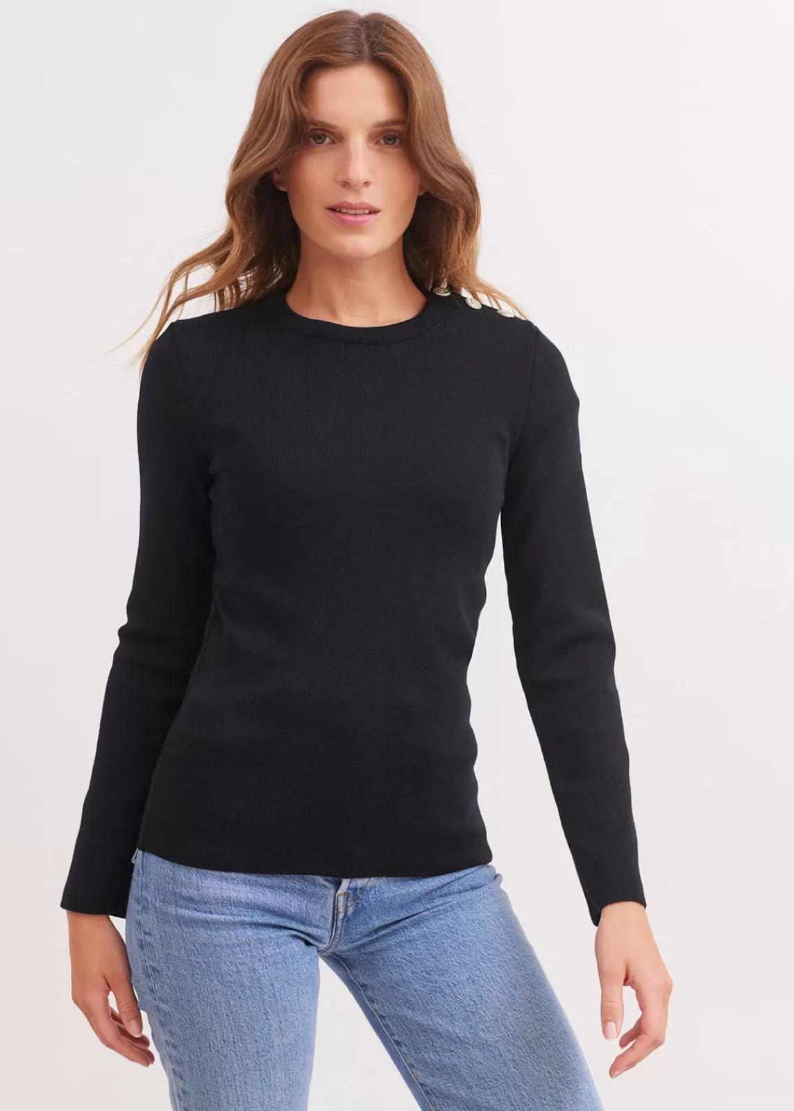 Sailor Jumpers>Saint James Marée authentic sailor jumper NOIR