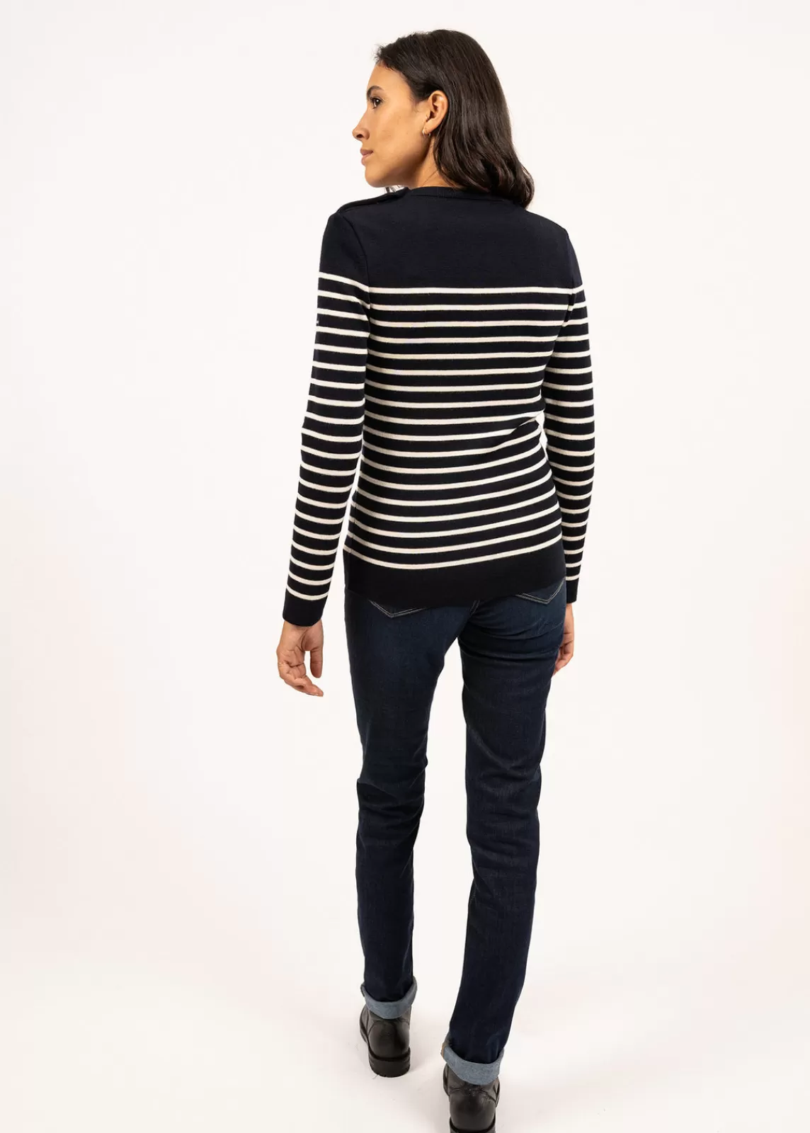 Sailor Jumpers>Saint James Marée authentic striped sailor jumper NAVY/ECUME