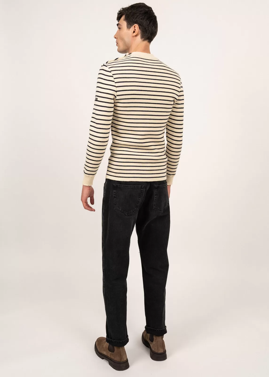 Sailor Jumpers>Saint James Matelot authentic striped sailor jumper ECRU/MARINE