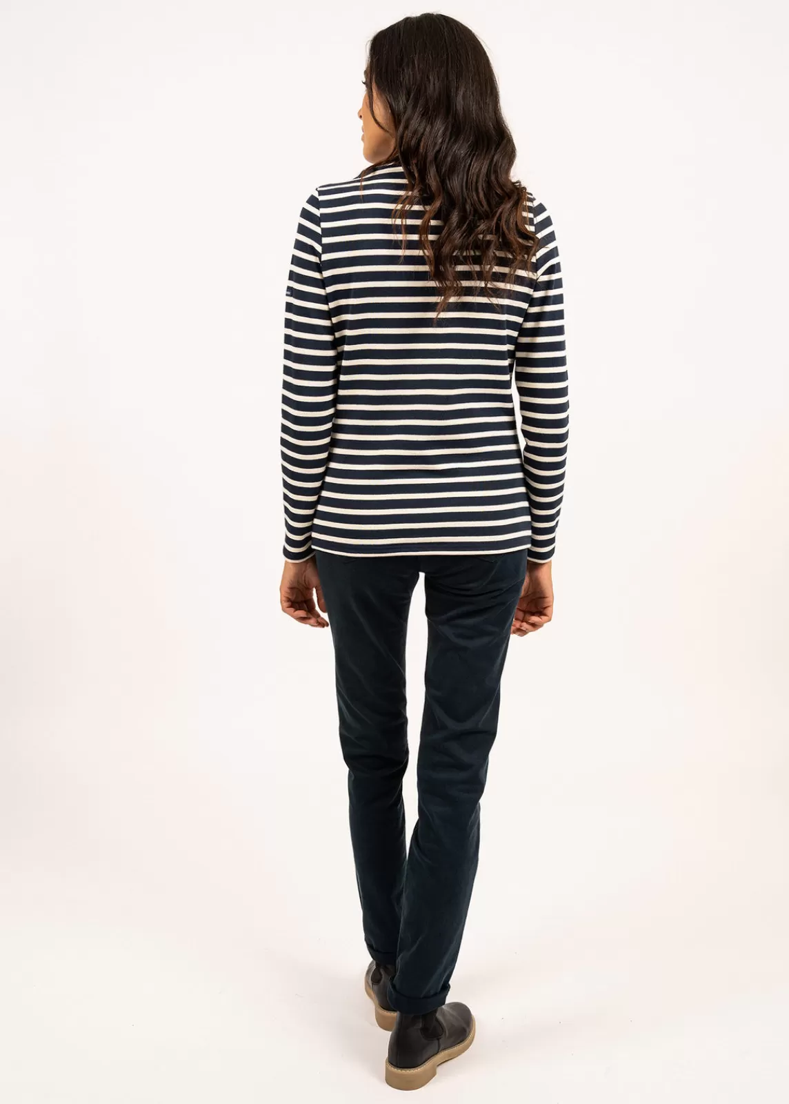 Sailor Striped Shirts>Saint James Meridame striped sailor shirt MARINE/ECRU