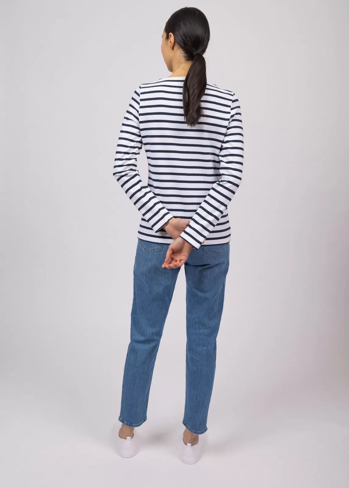 Sailor Striped Shirts>Saint James Meridame striped sailor shirt NEIGE/MARINE