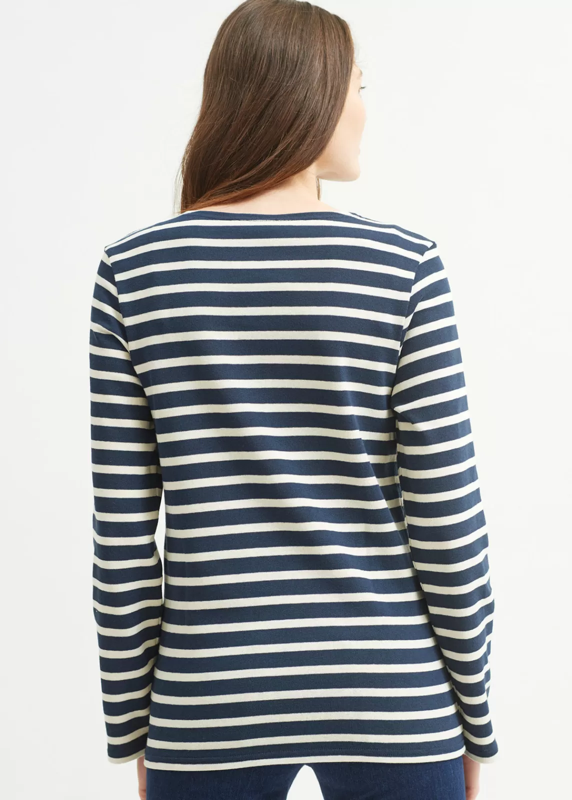 Sailor Striped Shirts>Saint James Meridien unisex striped sailor shirt MARINE/ECRU