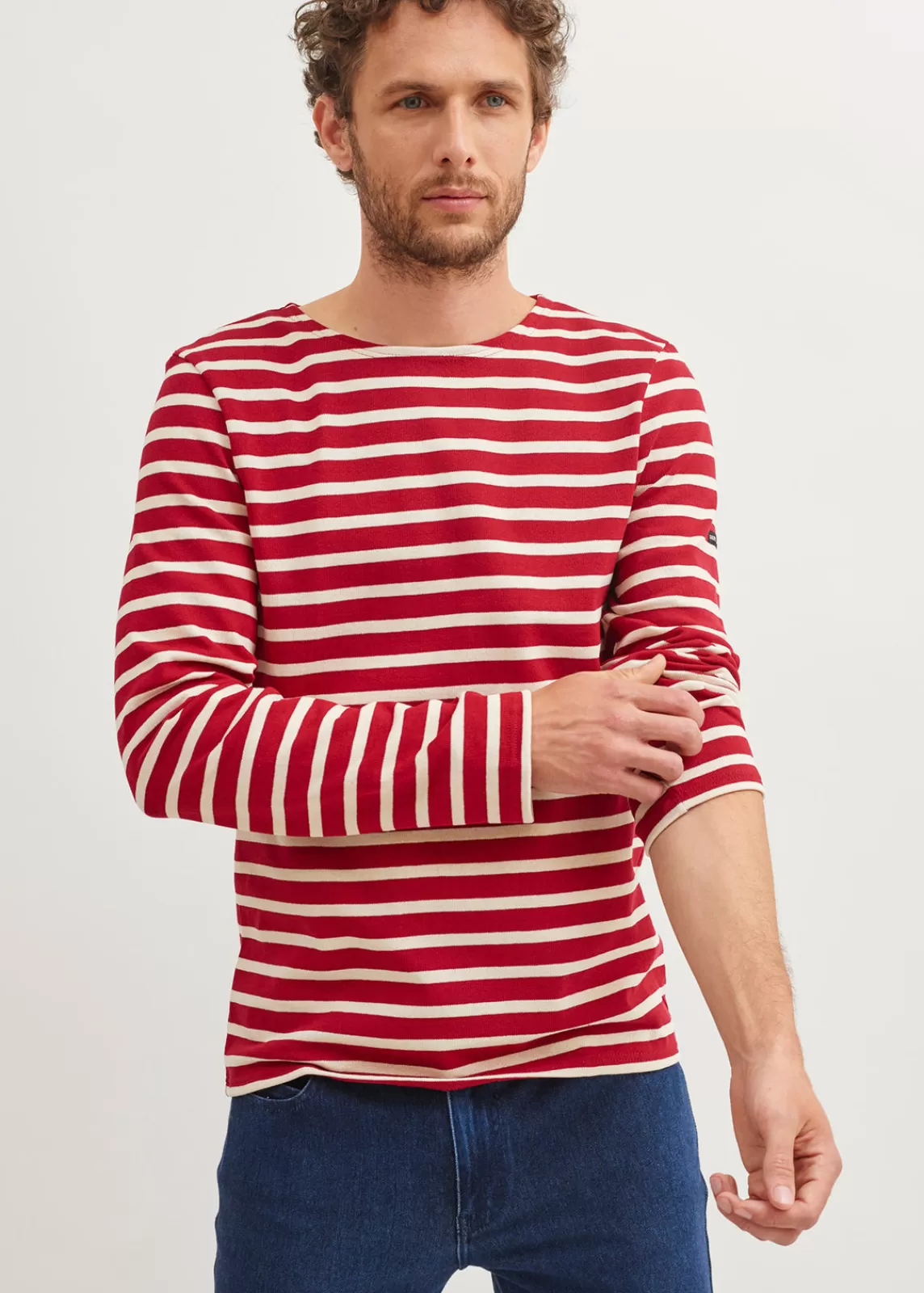 Sailor Striped Shirts>Saint James Meridien unisex striped sailor shirt PERSAN/ECRU