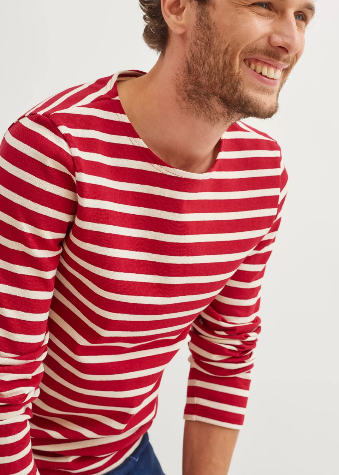 Sailor Striped Shirts>Saint James Meridien unisex striped sailor shirt PERSAN/ECRU