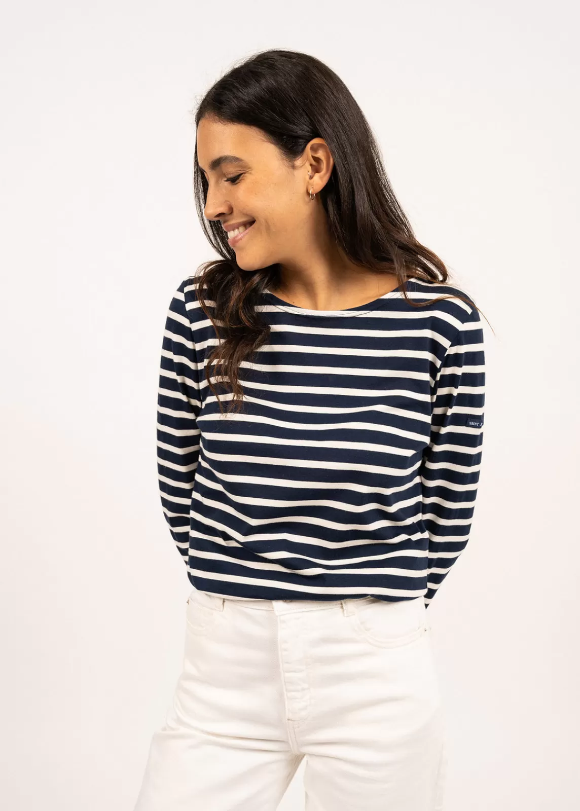 Sailor Striped Shirts>Saint James Minquidame striped sailor shirt MARINE/ECRU