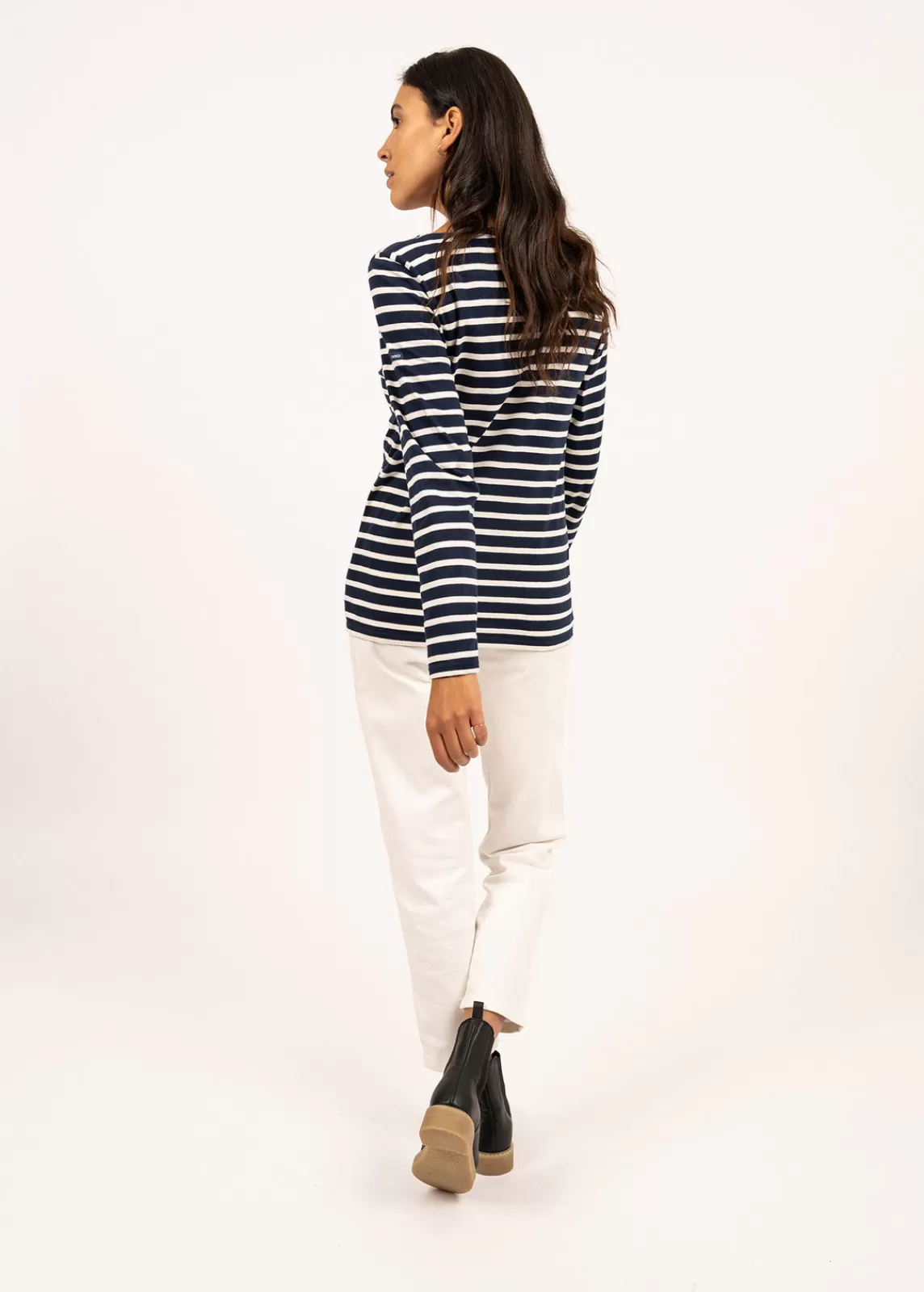 Sailor Striped Shirts>Saint James Minquidame striped sailor shirt MARINE/ECRU