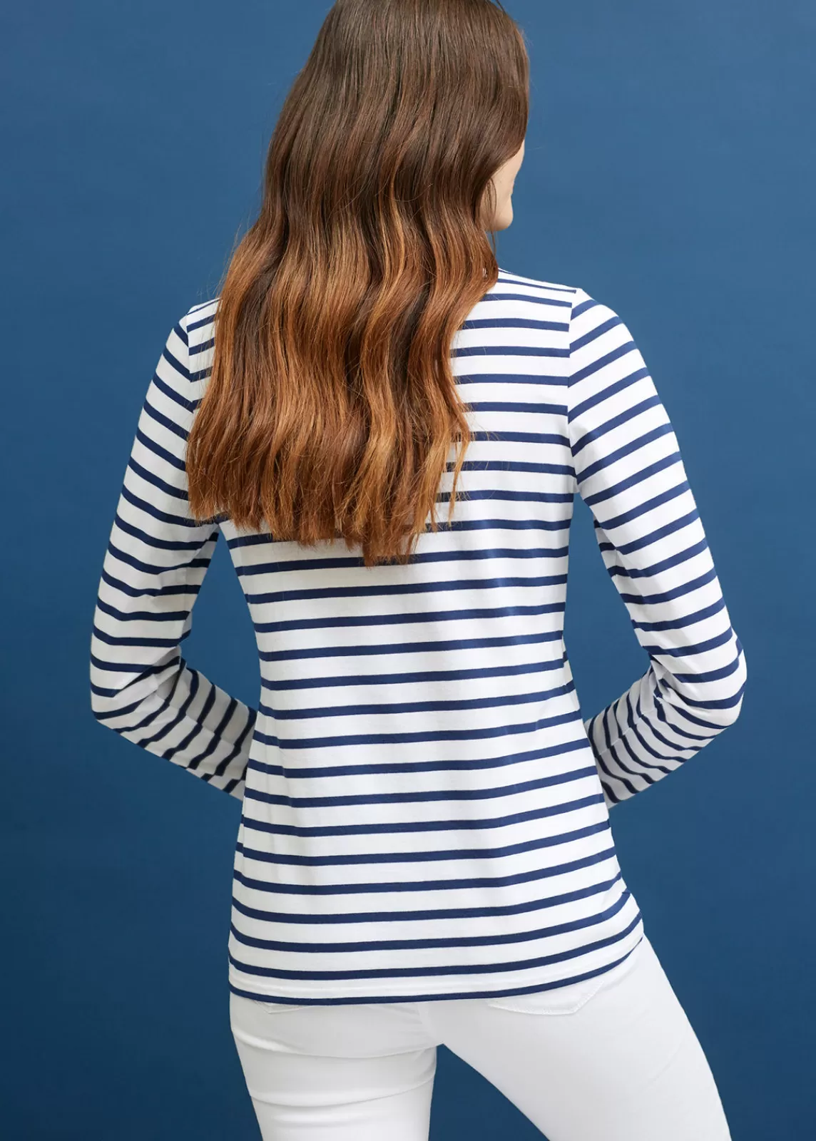 Sailor Striped Shirts>Saint James Minquidame striped sailor shirt NEIGE/MARINE