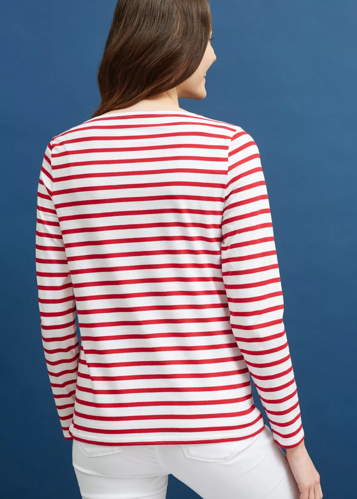 Sailor Striped Shirts>Saint James Minquidame striped sailor shirt NEIGE/TULIPE