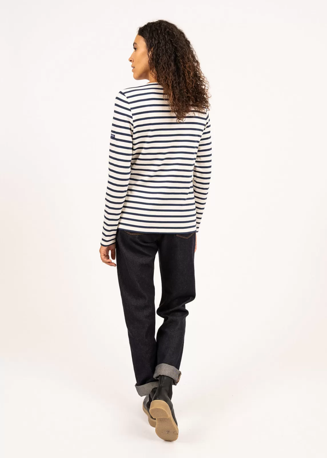 Accessories>Saint James Minquidame striped sailor shirt ECRU/MARINE