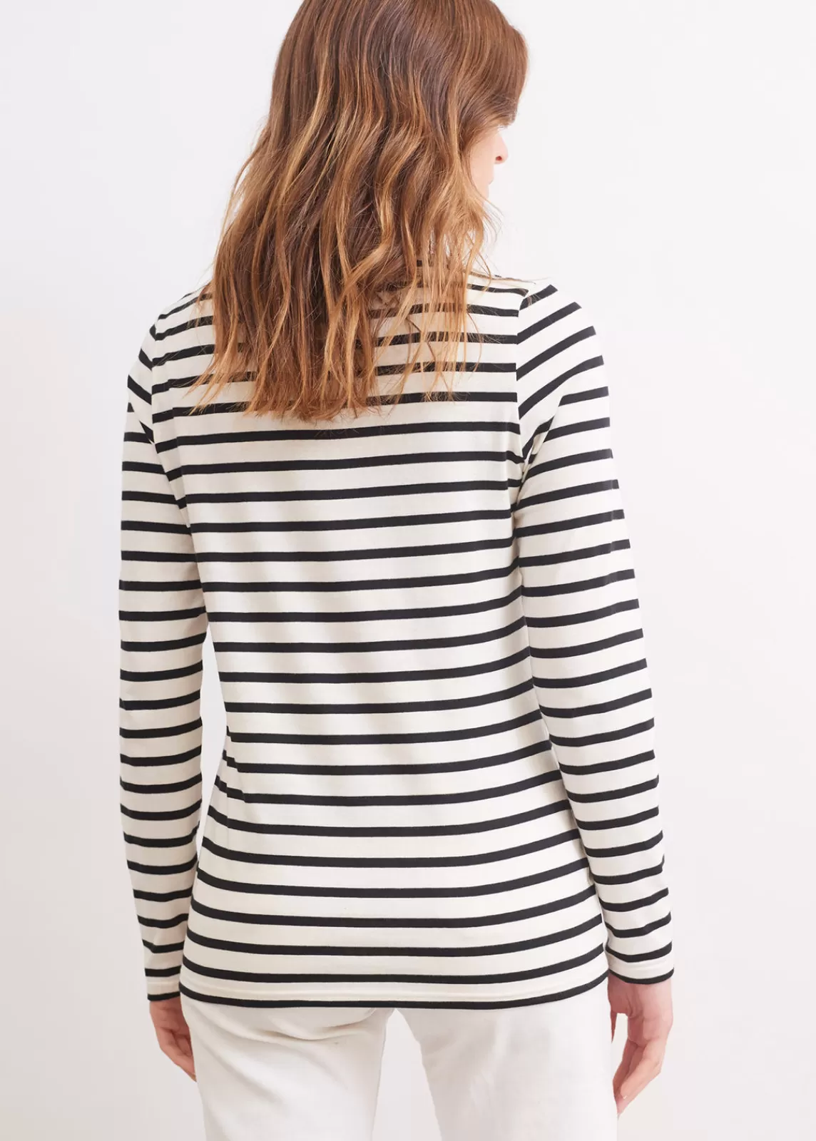 Sailor Striped Shirts>Saint James Minquidame striped sailor shirt ECRU/NOIR