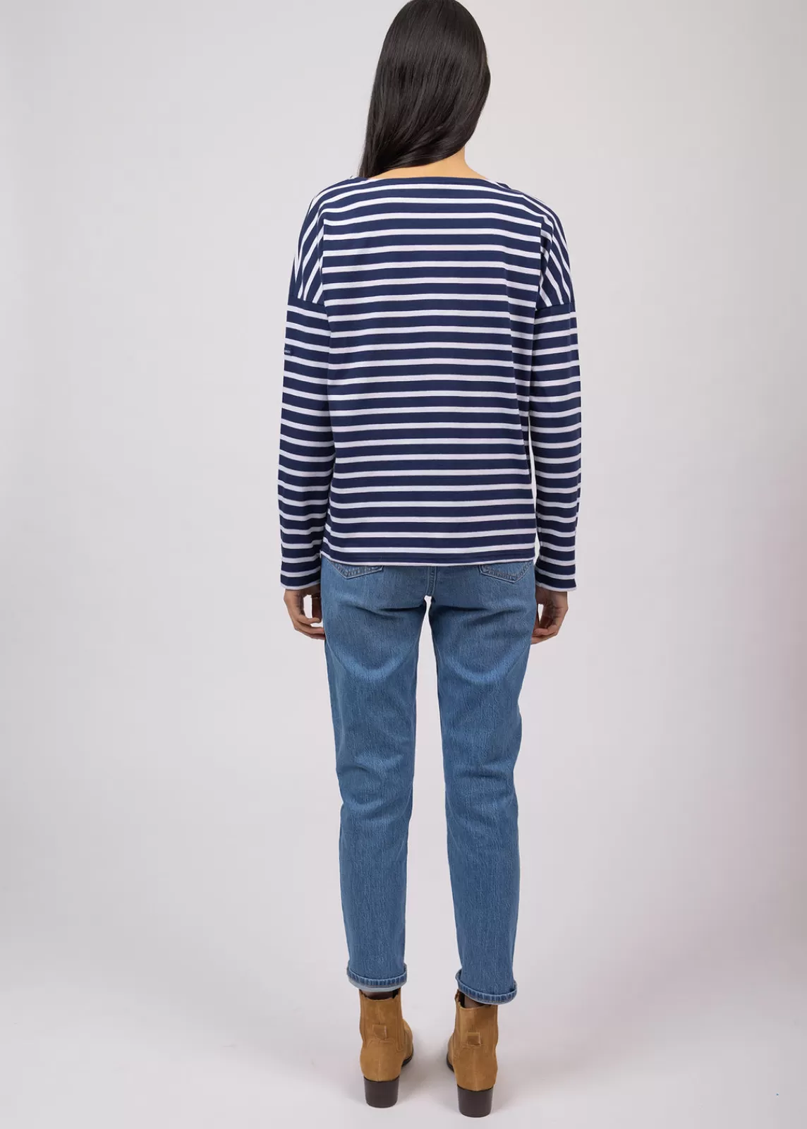 Sailor Striped Shirts>Saint James Minquiers Drop oversized striped sailor shirt MARINE/NEIGE