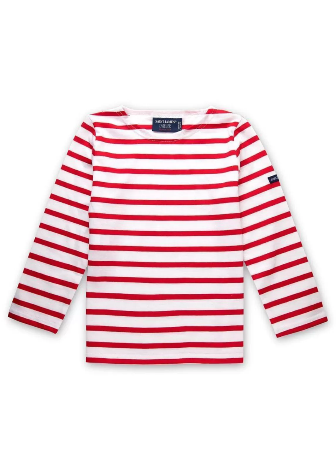 Sailor Striped Shirts>Saint James Minquiers striped sailor shirt for kids NEIGE/TULIPE