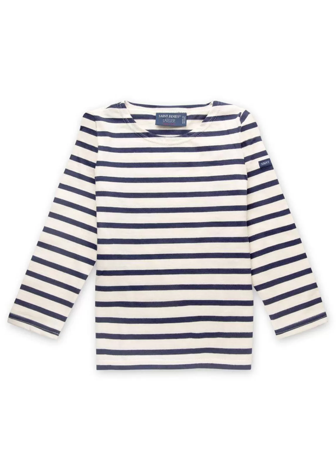 Sailor Striped Shirts>Saint James Minquiers striped sailor shirt for kids ECRU/MARINE