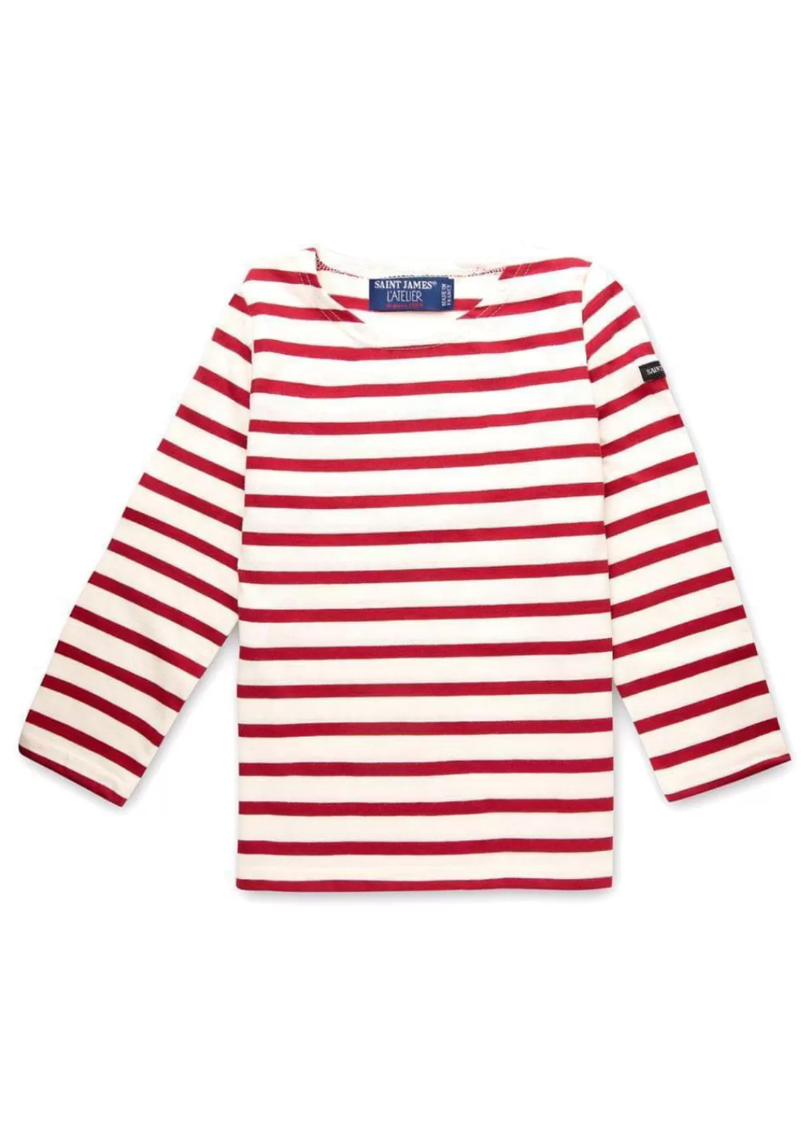 Sailor Striped Shirts>Saint James Minquiers striped sailor shirt for kids ECRU/PERSAN