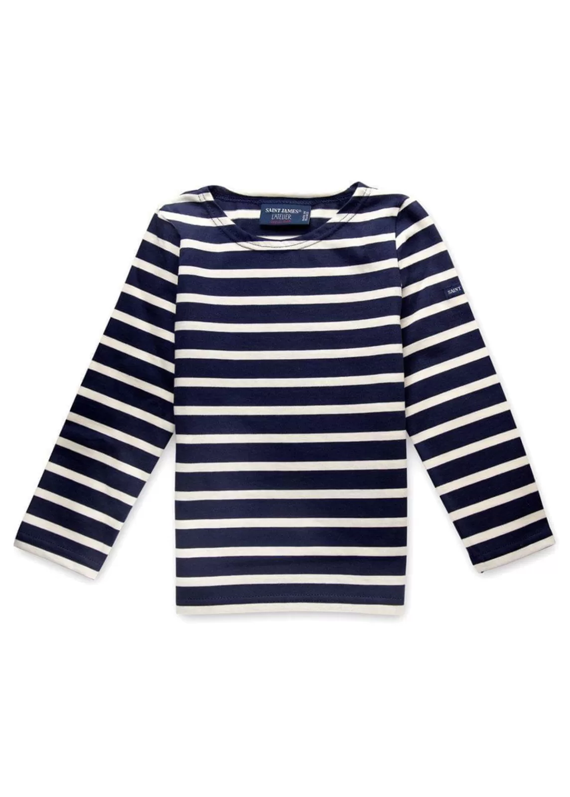 Sailor Striped Shirts>Saint James Minquiers striped sailor shirt for kids MARINE/ECRU