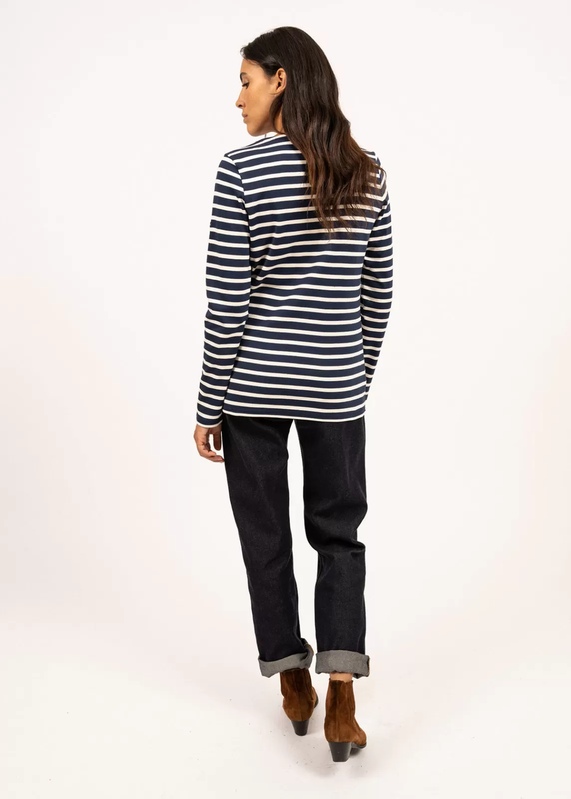 Sailor Striped Shirts>Saint James Minquilock iconic sailor striped shirt MARINE/ECRU