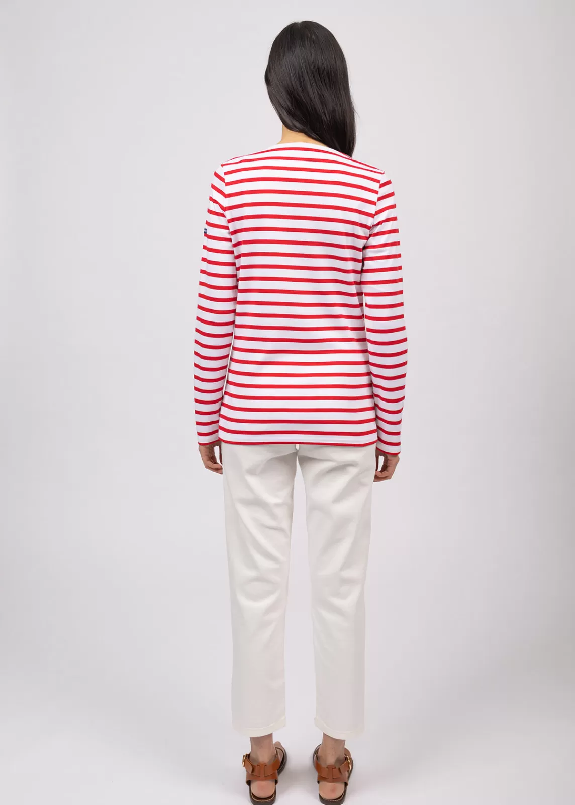 Sailor Striped Shirts>Saint James Minquilock iconic sailor striped shirt NEIGE/TULIPE