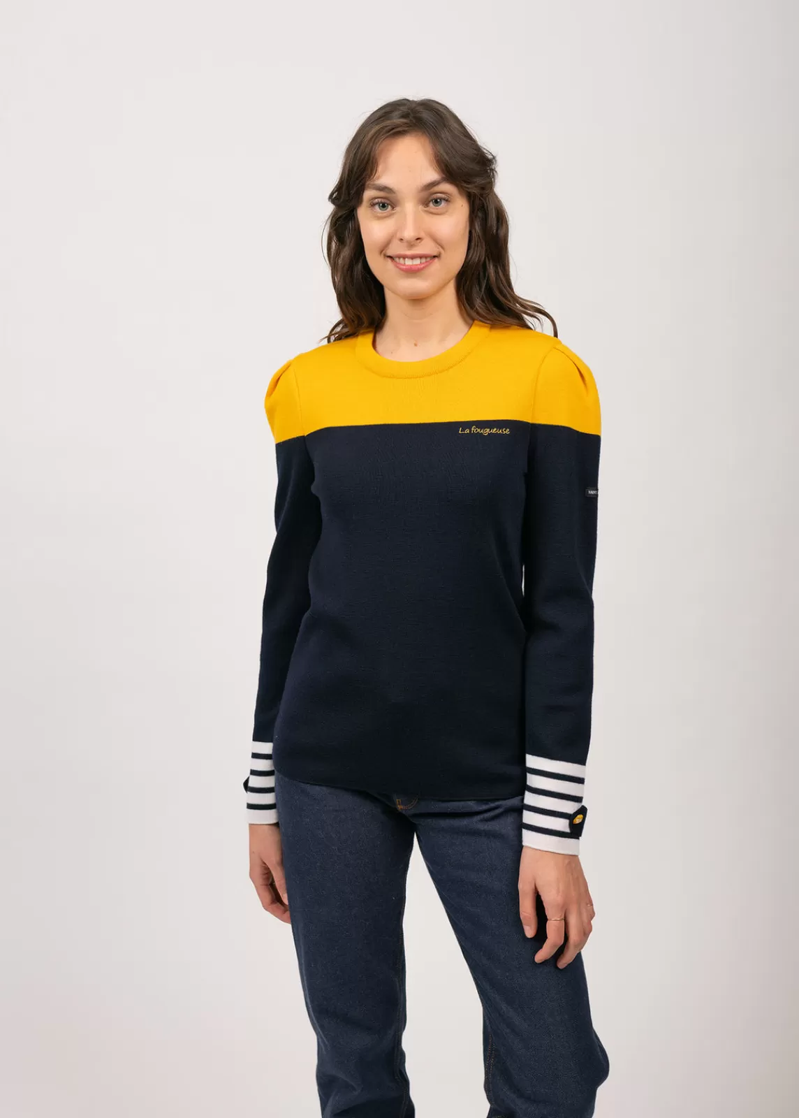 Jumpers, Cardigans, Jackets>Saint James Mirabeau bicolour sailor jumper Navy/Ciré/Blanc