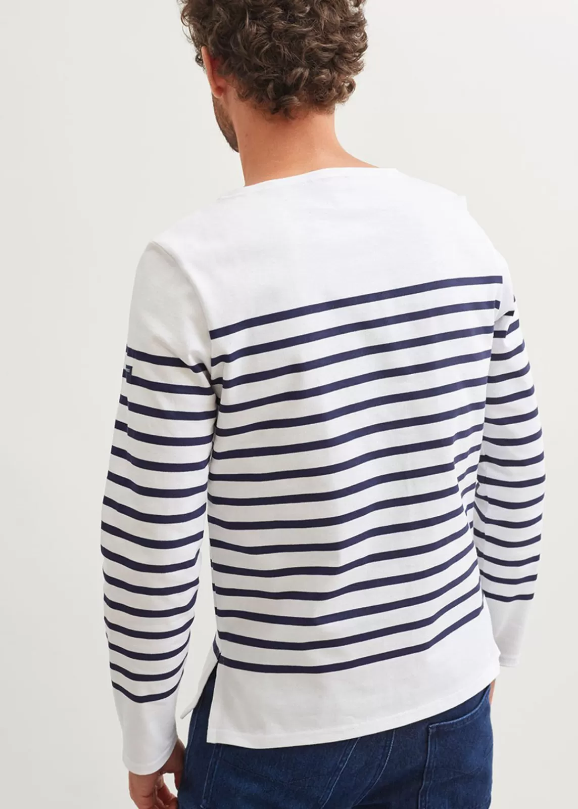 Sailor Striped Shirts>Saint James Naval authentic striped sailor shirt NEIGE/MARINE