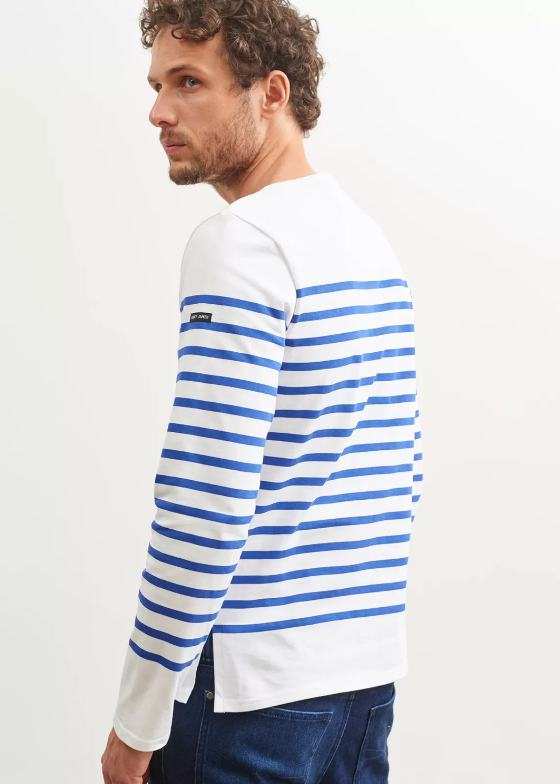 Sailor Striped Shirts>Saint James Naval authentic striped sailor shirt NEIGE/GITANE