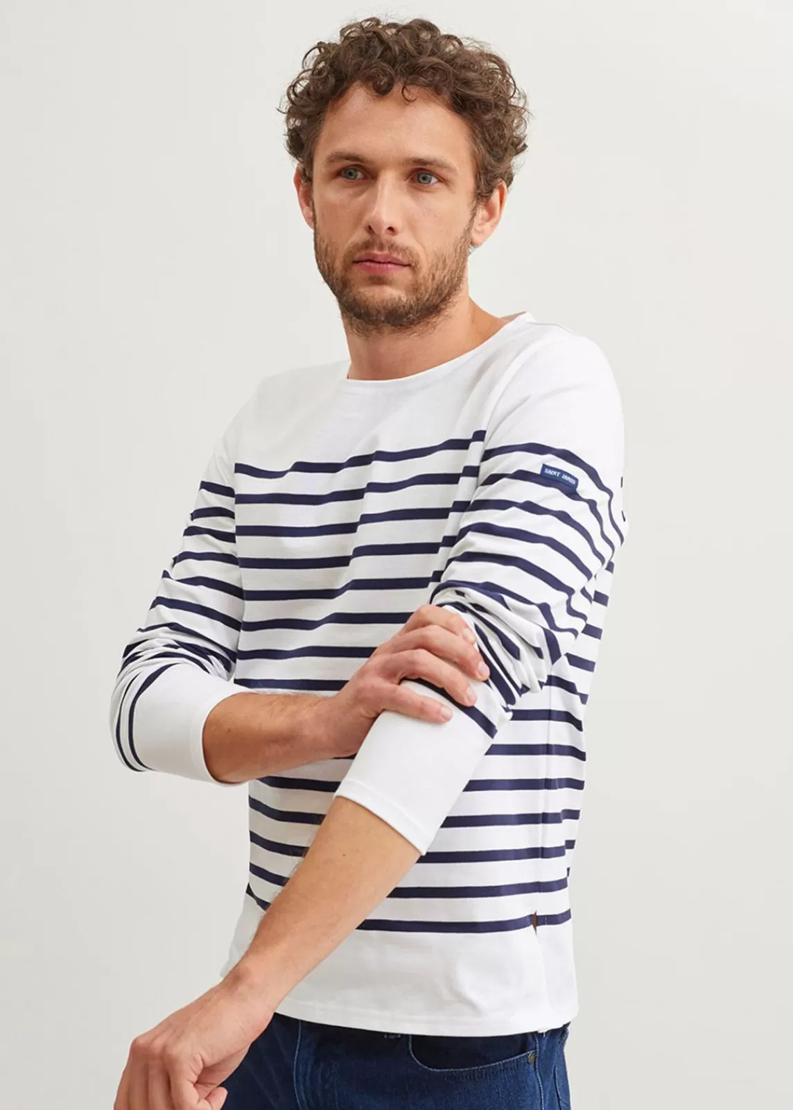 Sailor Striped Shirts>Saint James Naval authentic striped sailor shirt NEIGE/MARINE