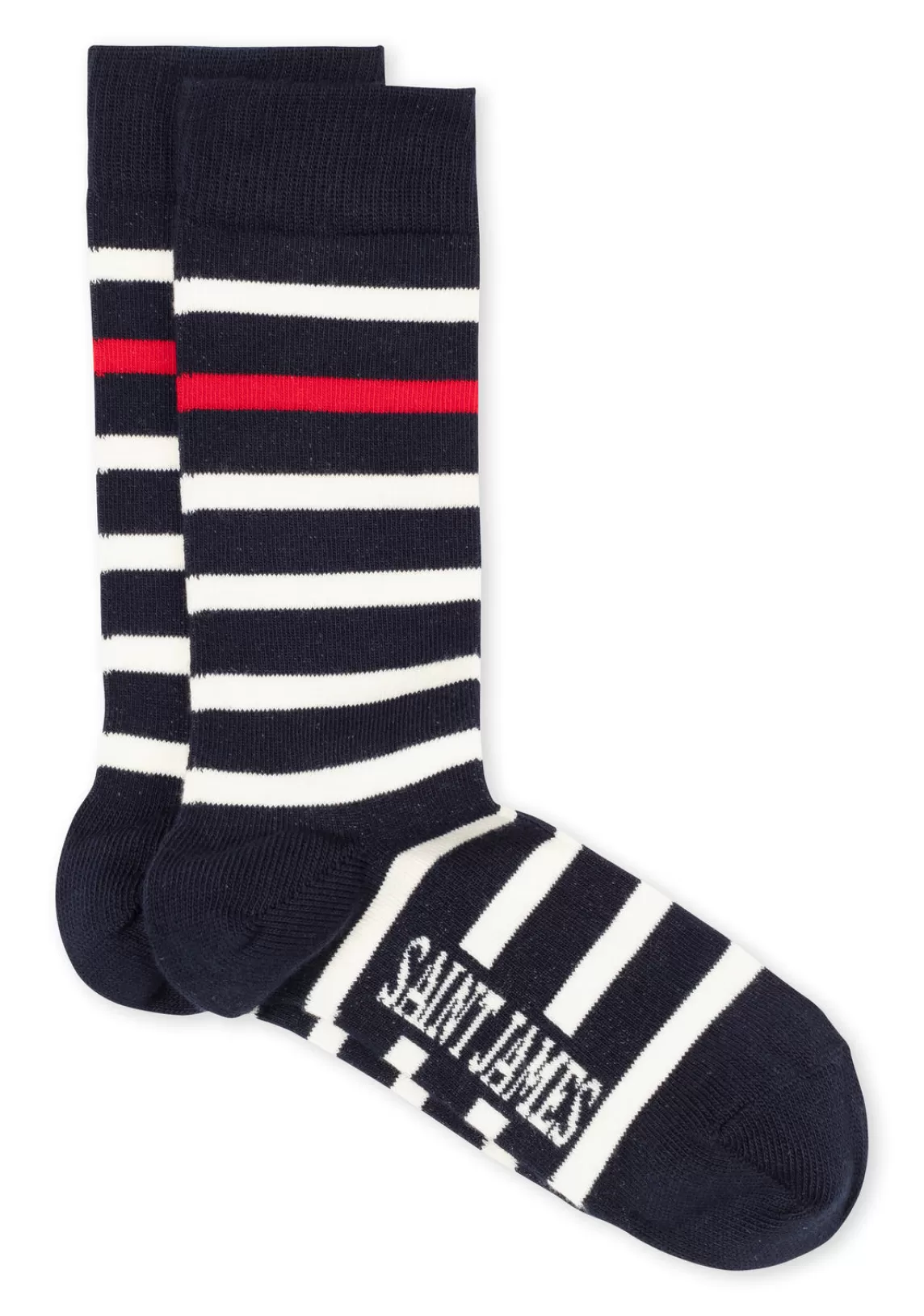 Shoes & Socks>Saint James Naval striped socks MARINE/ECUME/TULIPE