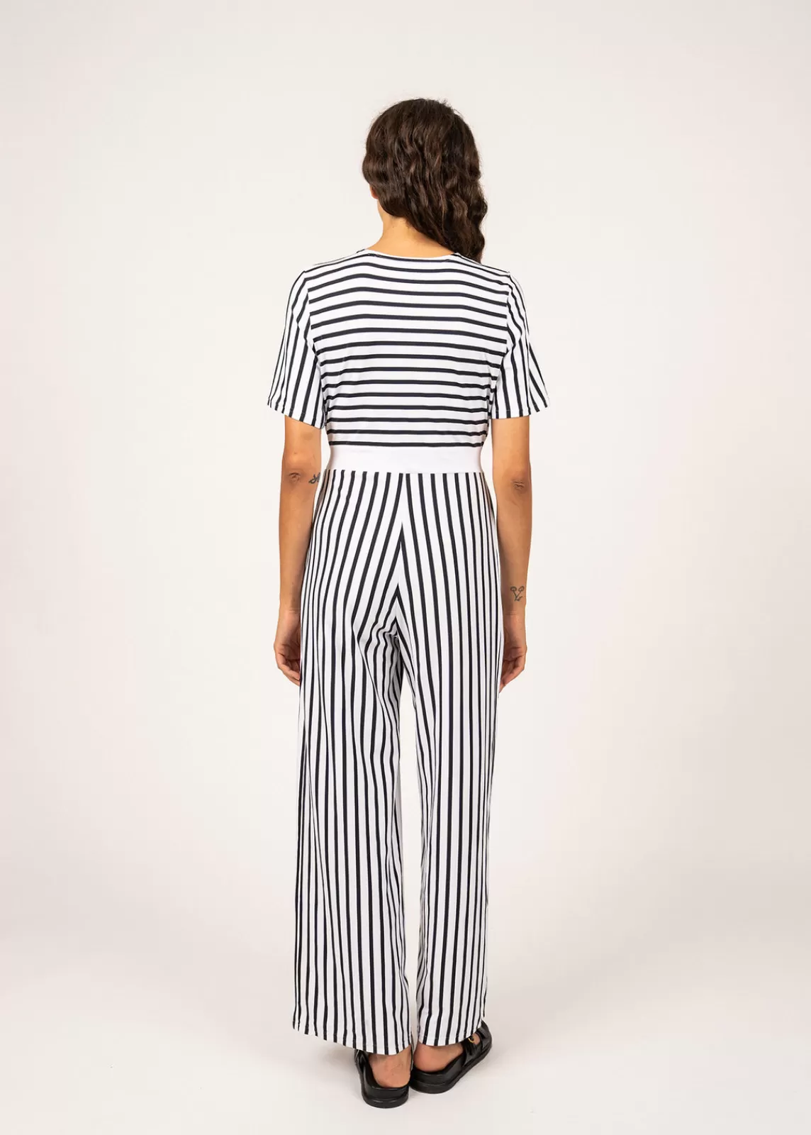 Trousers & Shorts>Saint James Nice striped jumpsuit NEIGE/NAVY