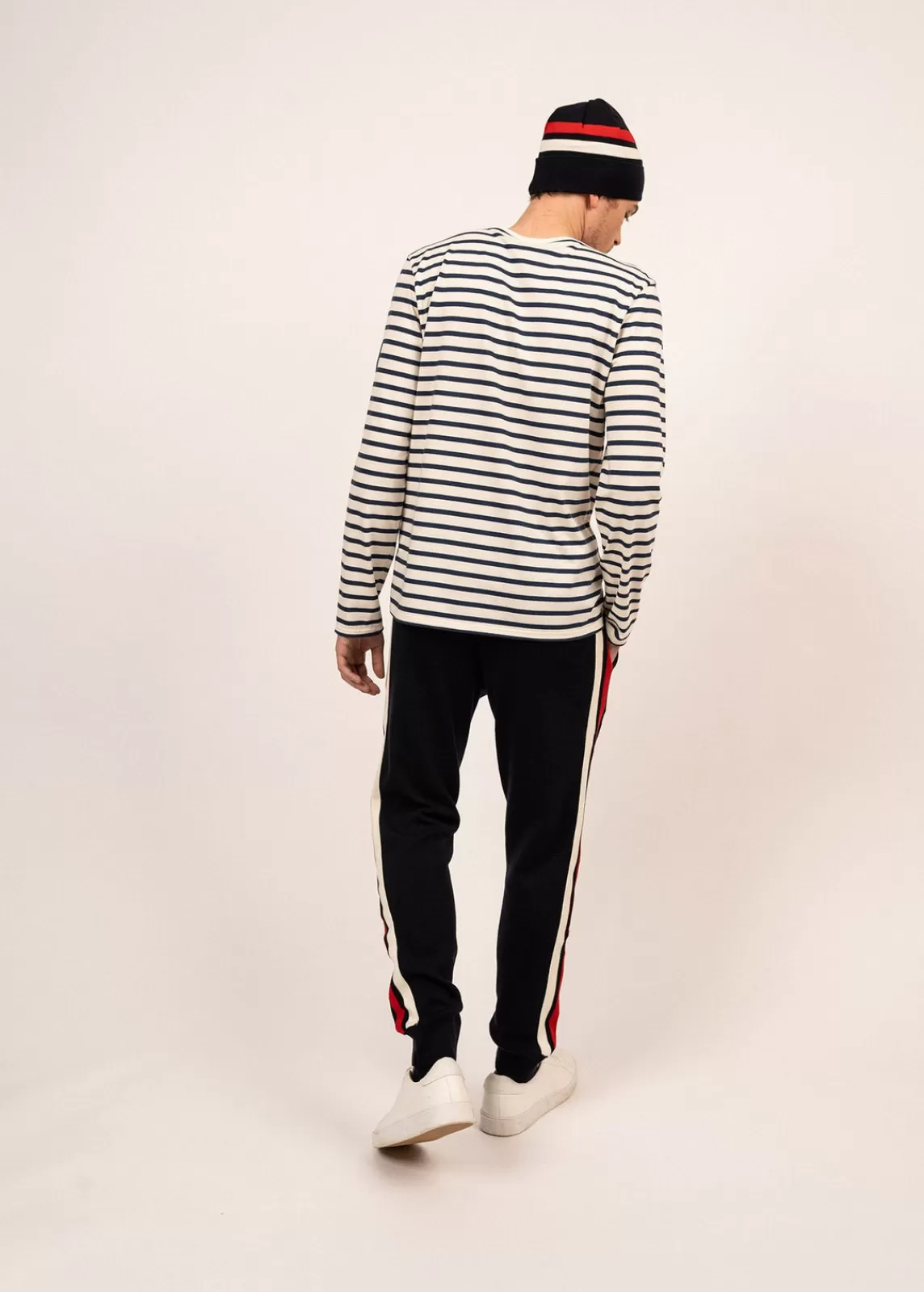 Sailor Striped Shirts>Saint James Normands cotton sailor striped shirt ECRU/MARINE