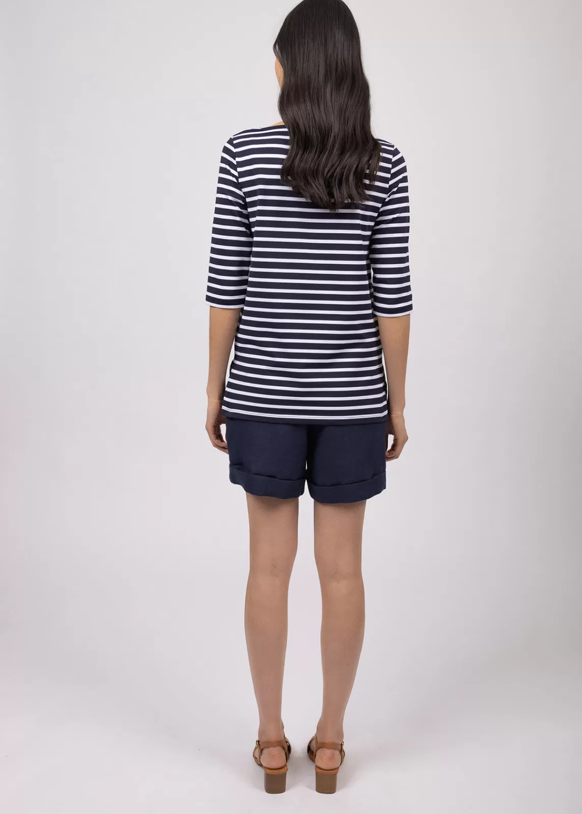 Sailor Striped Shirts>Saint James Phare boat neck striped sailor shirt NAVY/NEIGE