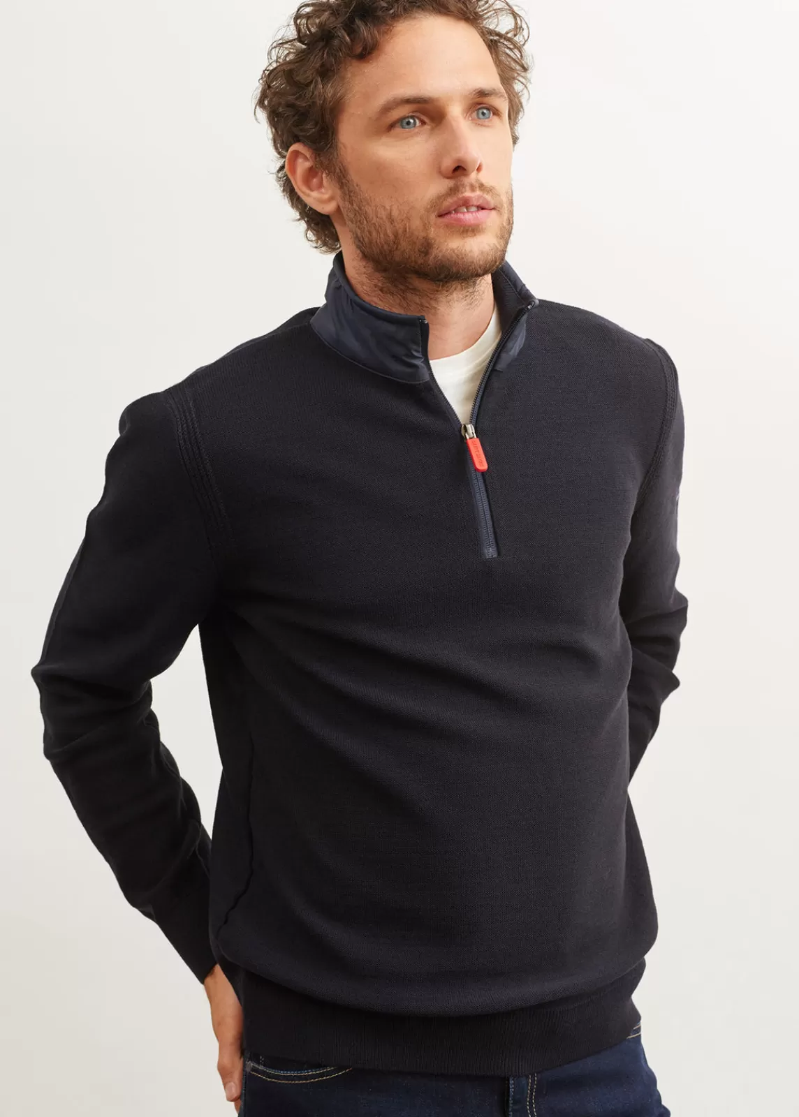 Jumpers & Cardigans>Saint James Pomeroy jumper in blended wool NAVY