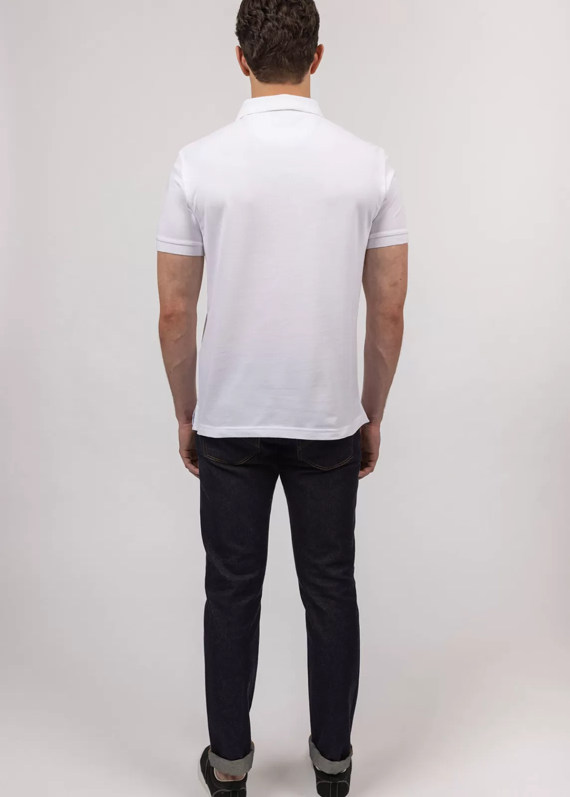 Polos & T-Shirts>Saint James Rayan polo shirt in cotton stretch BLANC