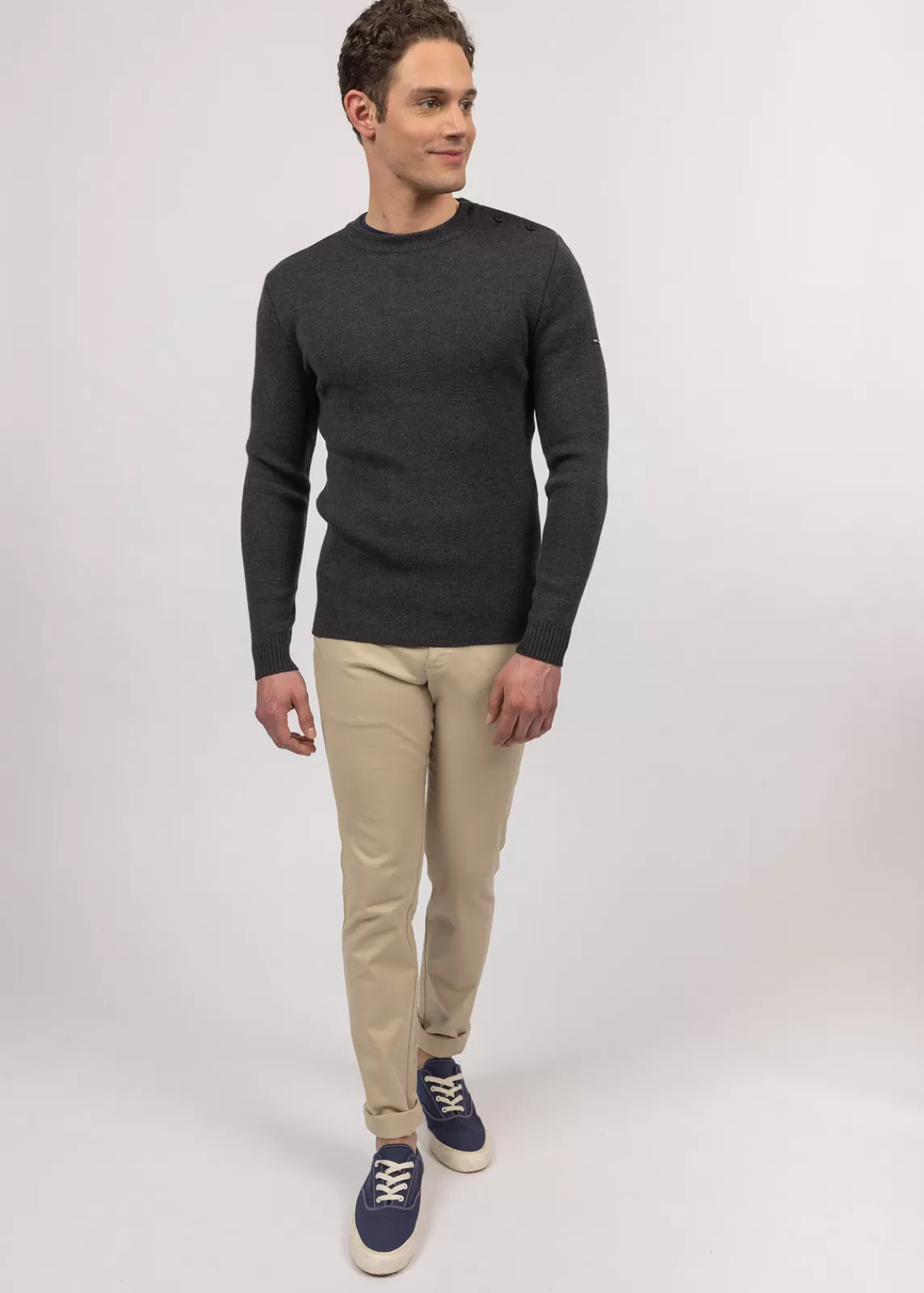 Sailor Jumpers>Saint James Rochefort sailor jumper ANTHRACITE