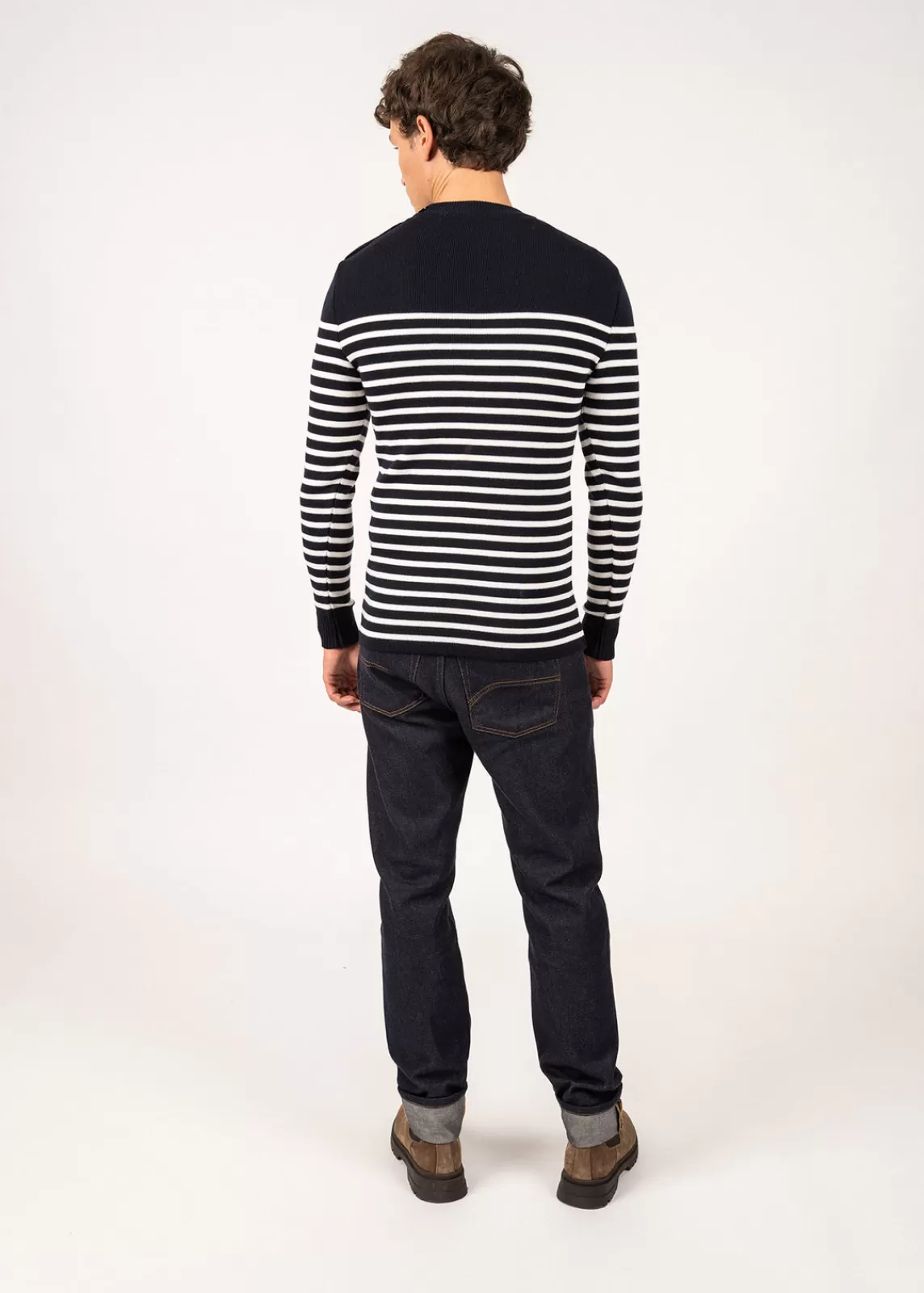 Sailor Jumpers>Saint James Rochefort striped sailor jumper NAVY/ECUME