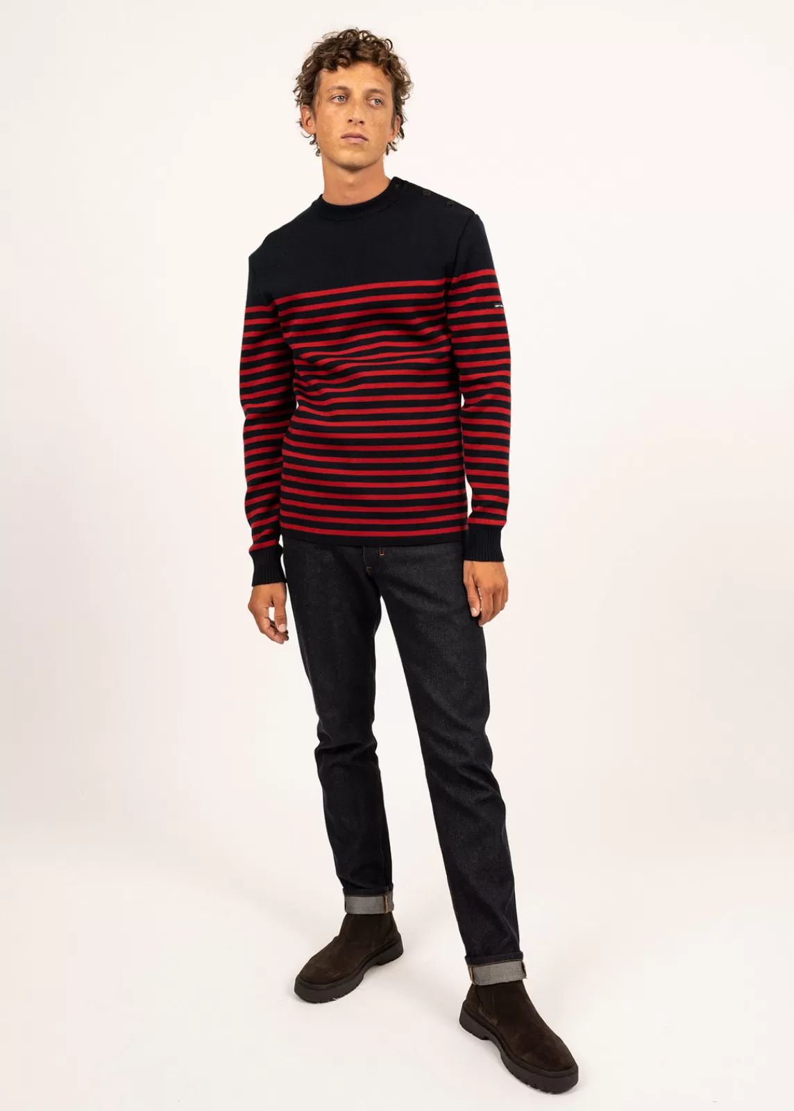 Sailor Jumpers>Saint James Rochefort striped sailor jumper NAVY/MEDOC