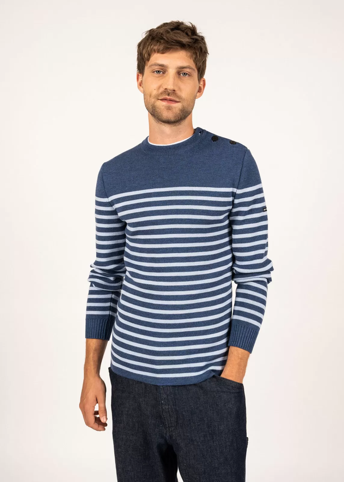 Sailor Jumpers>Saint James Rochefort striped sailor jumper JEAN/CIELCHINE