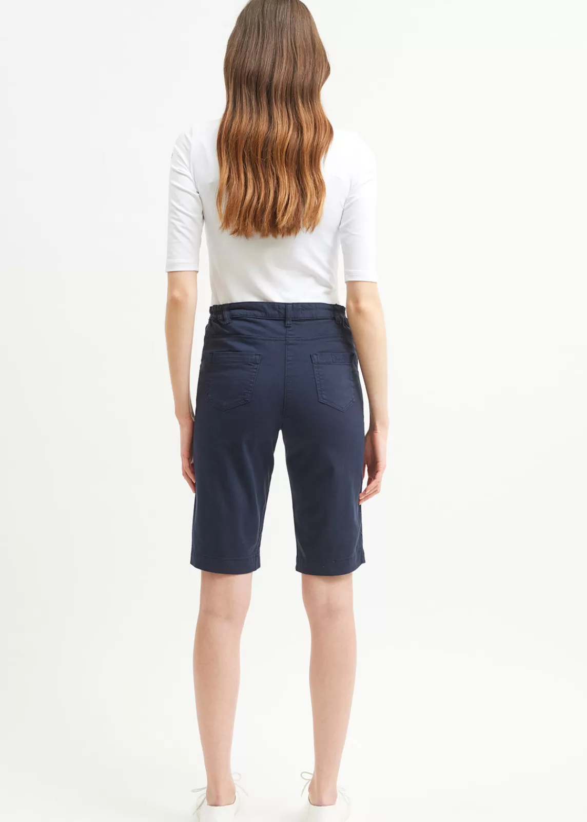 Trousers & Shorts>Saint James Samantha plain Bermuda shorts MARINE