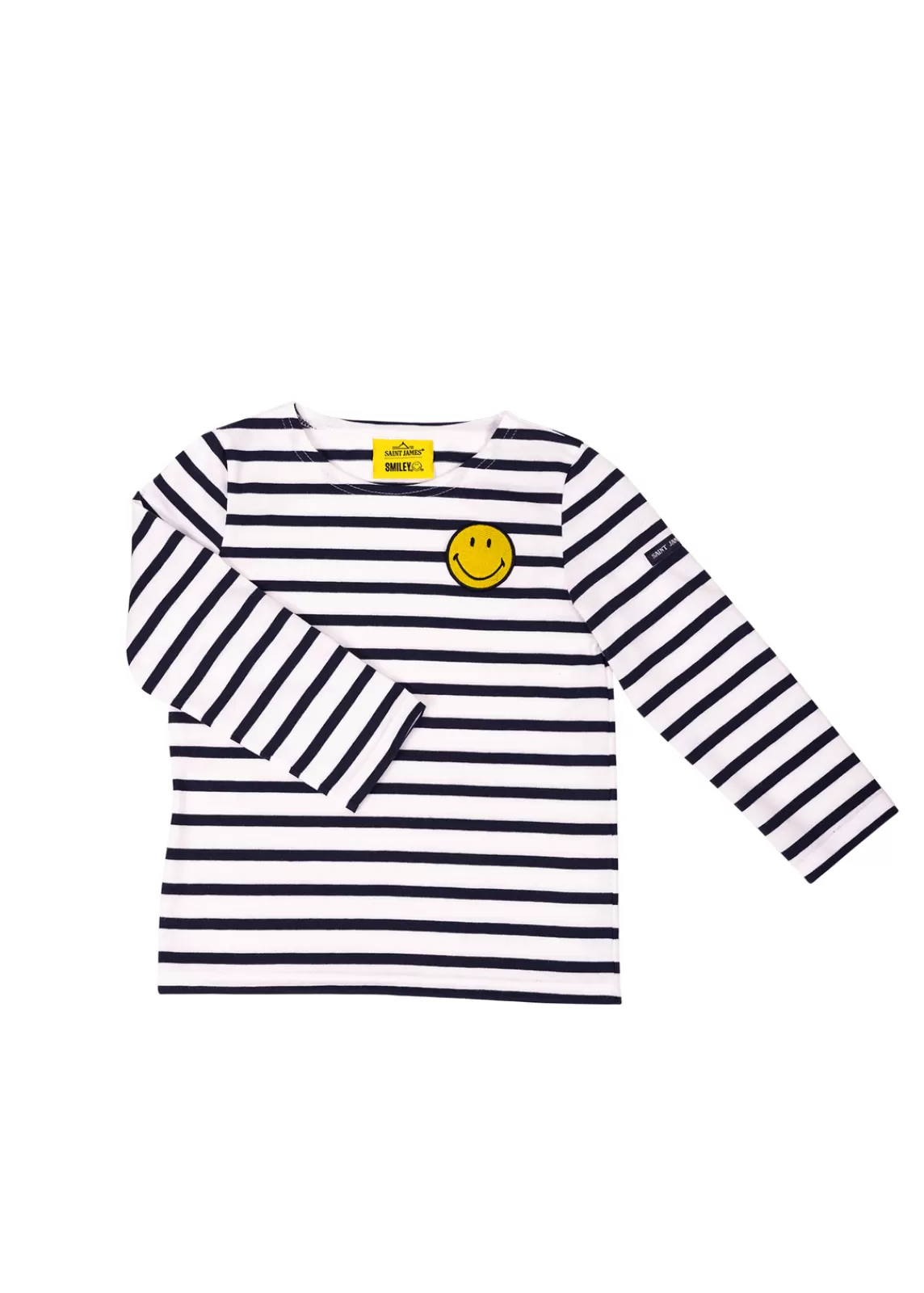 Sailor Striped Shirts>Saint James Smiley iconic sailor striped shirt for children NEIGE/MARINE