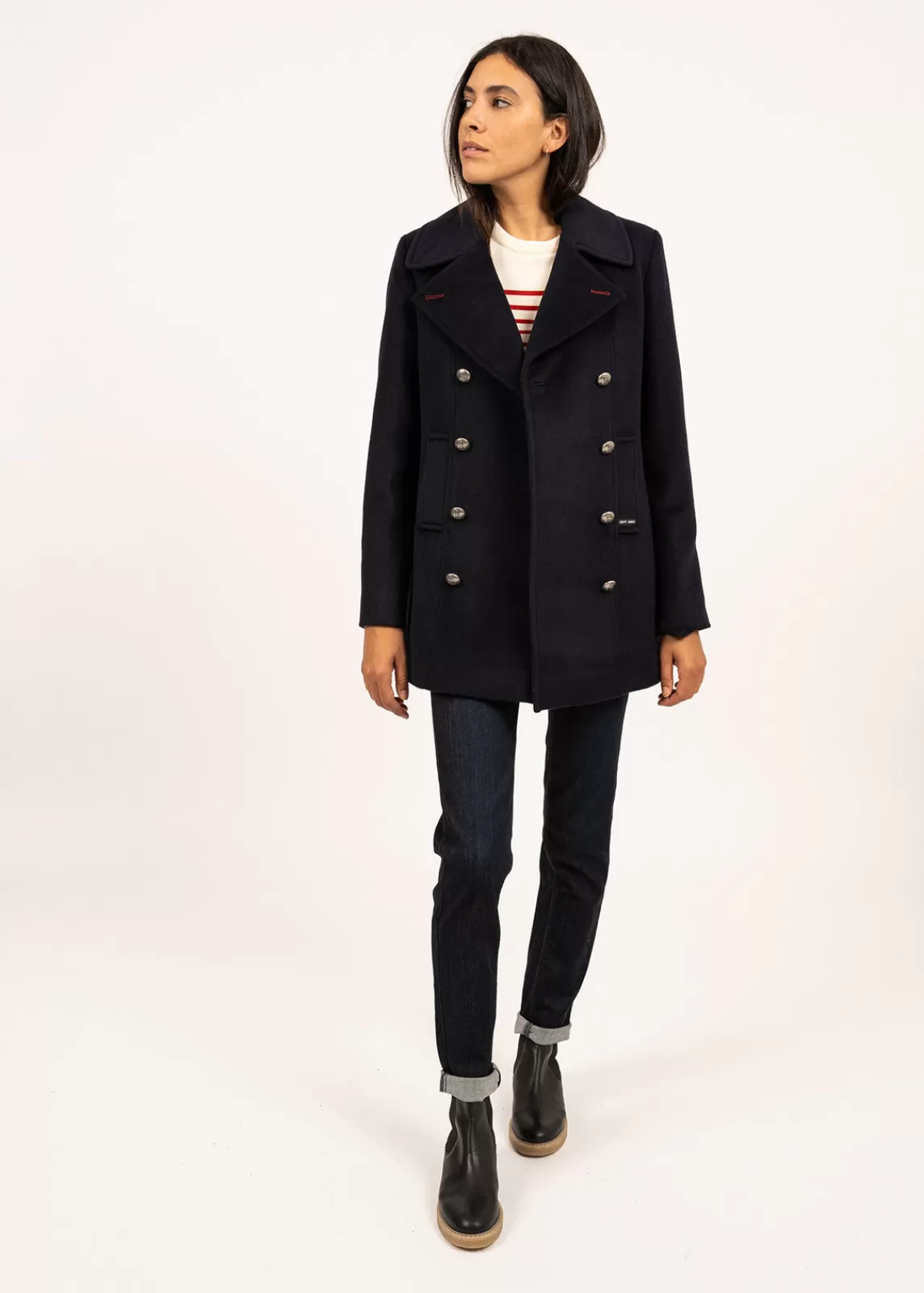 Coats & Peacoats>Saint James St Briac peacoat NAVY