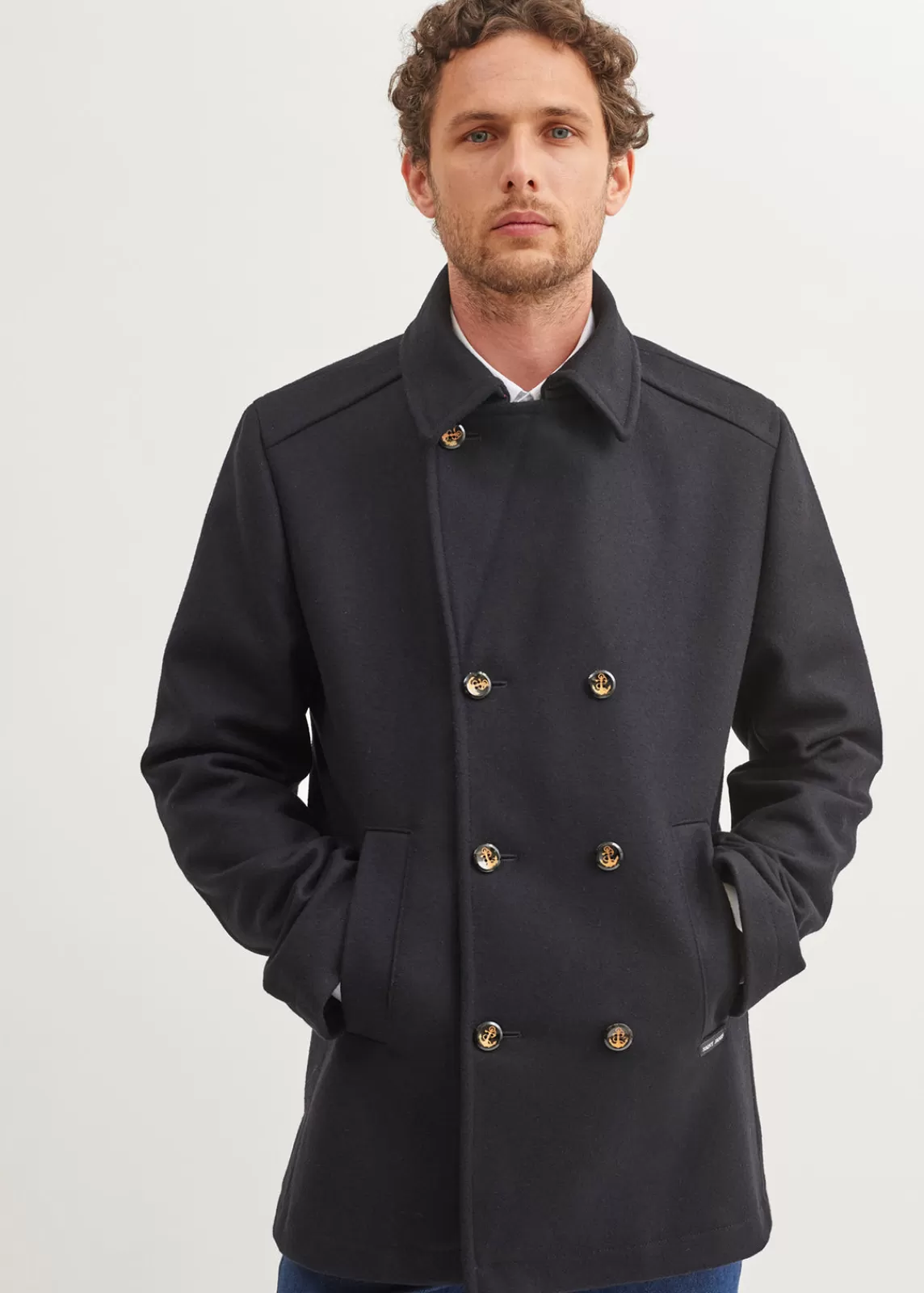 Coats>Saint James St Hilaire peacoat NAVY