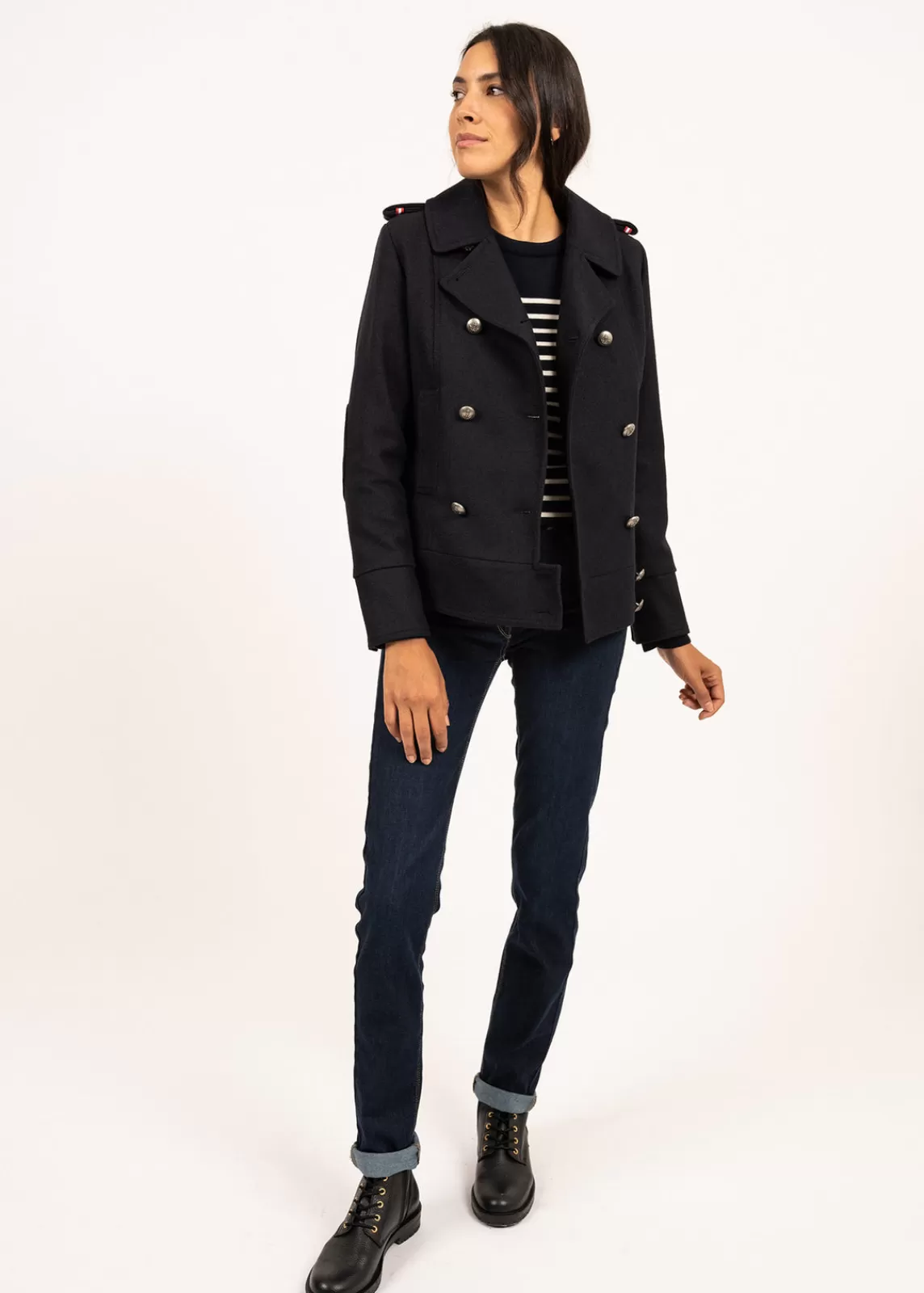 Coats & Peacoats>Saint James Ste Brigitte peacoat NAVY