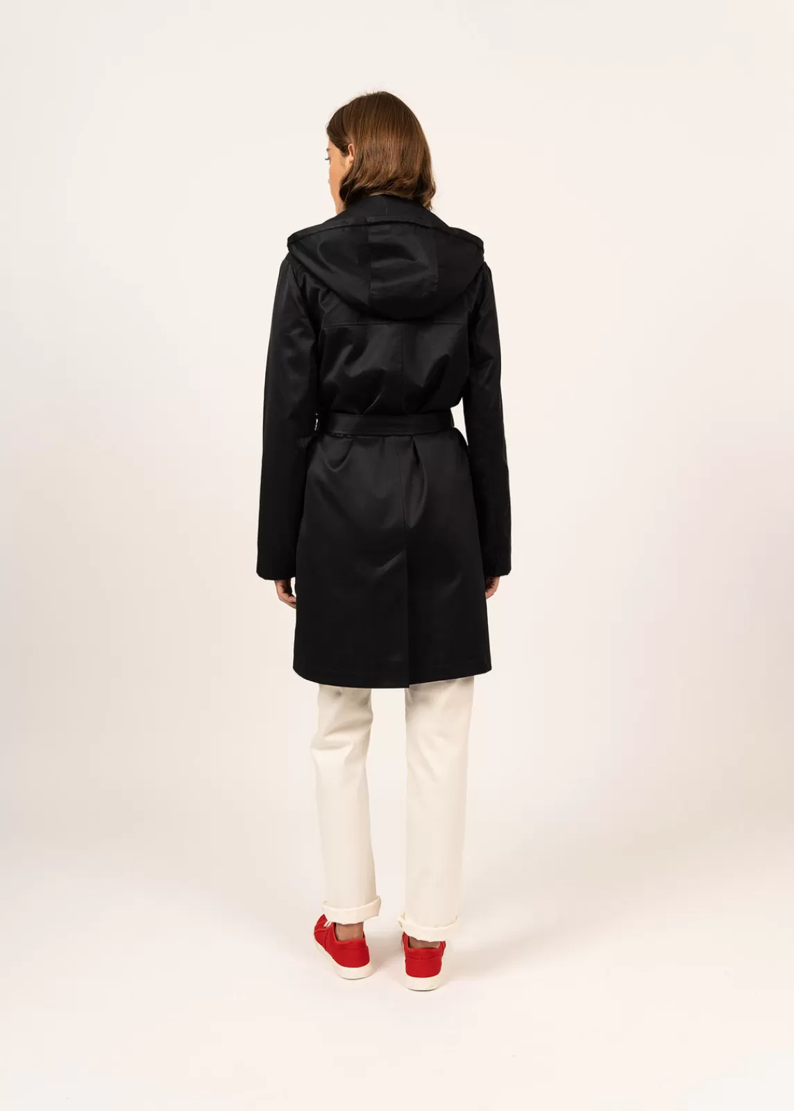 Coats & Peacoats>Saint James Ste Honorine hooded trenchcoat NAVY